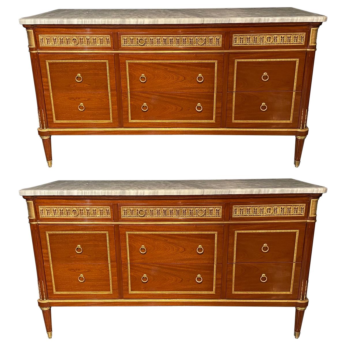 Pair of Monumental French Commodes in the Manner of Maison Jansen