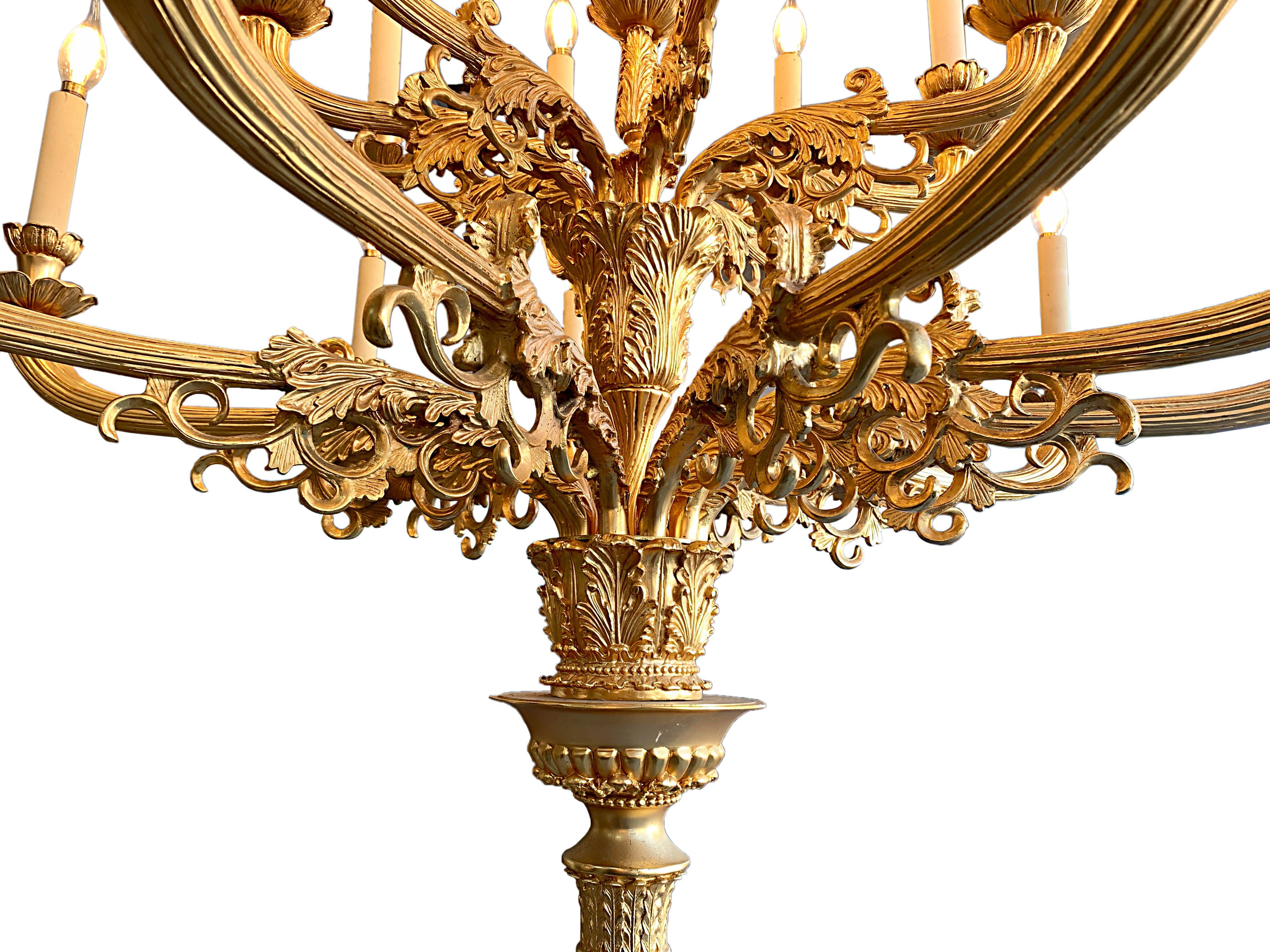 Pair of Monumental Gilt Bronze and Lapis Lazuli Torcheres 4