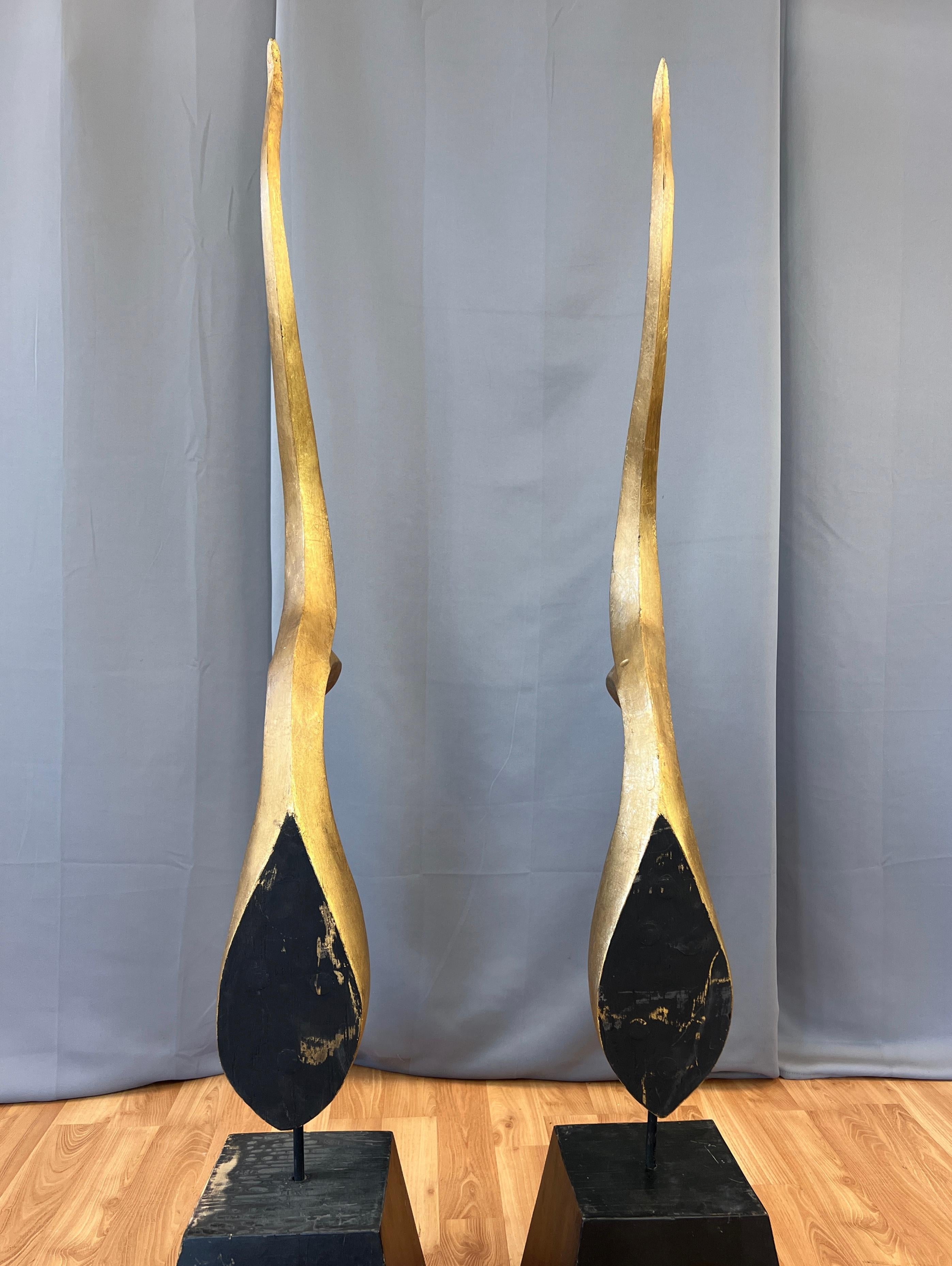 Pair of Monumental Gold Leaf Chofa Sculptures 1