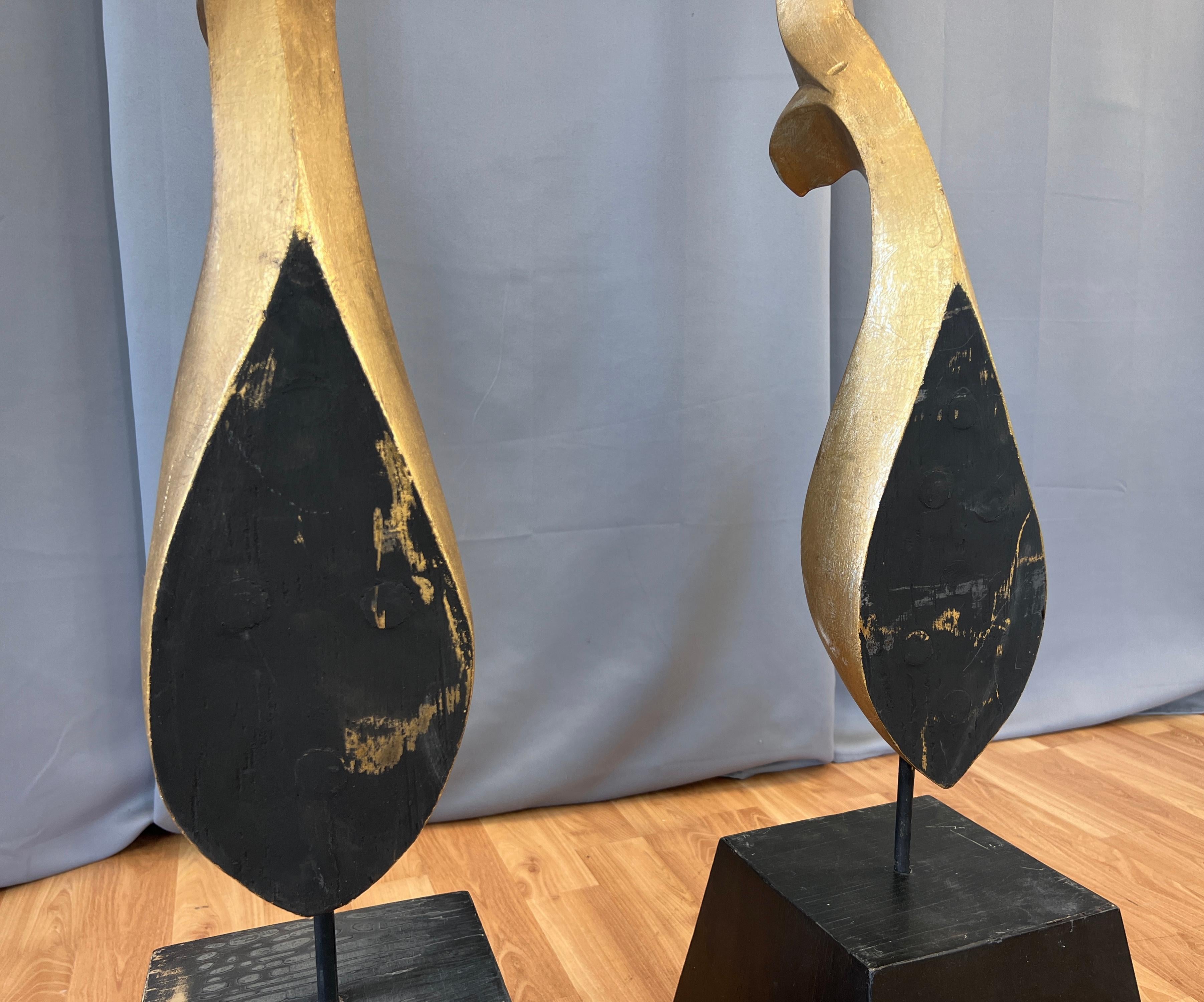 Pair of Monumental Gold Leaf Chofa Sculptures 2