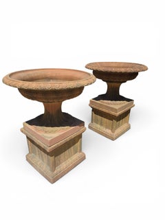Pair of Monumental Greek Style Terracotta Kraters, Second Half of the 20th Centu