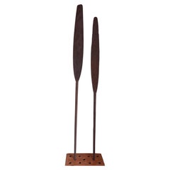 Pair of Monumental Hand Carved Oceanic Tribal Paddles