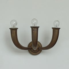 Coppia di monumentali lampade da parete italiane in bronzo Art&Deco degli anni '30