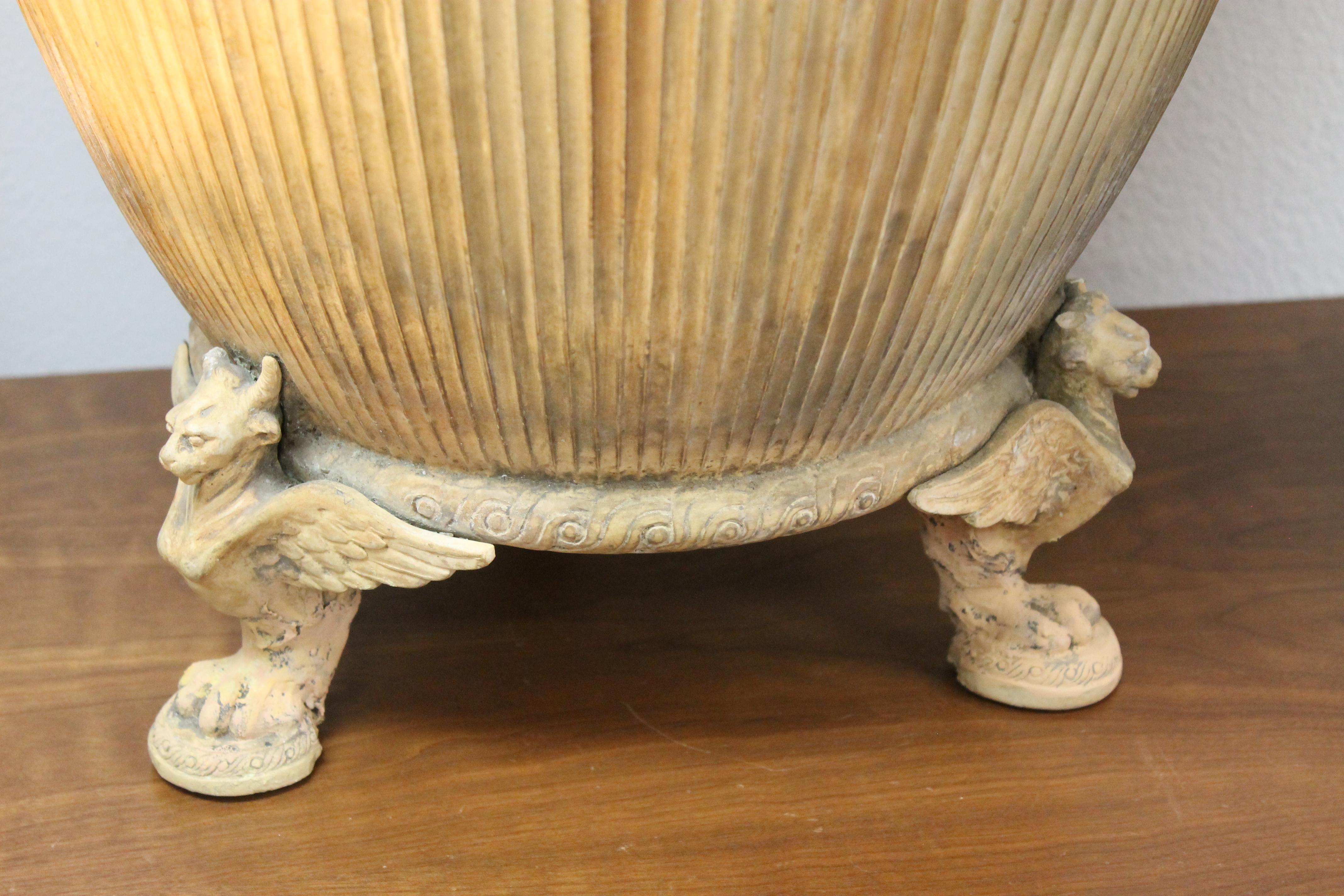 Early 20th Century Pair of Monumental Italian Beaux-Arts Footed Planters For Sale