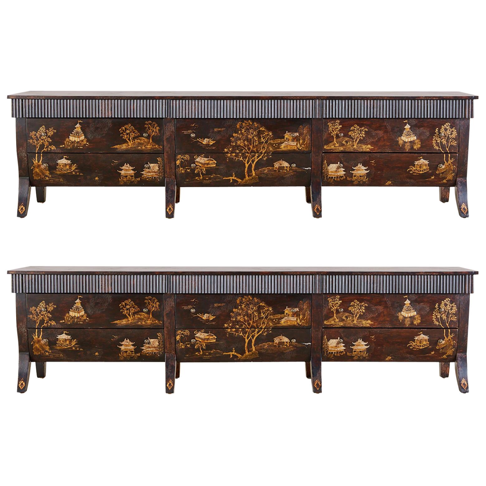 Monumental Rose Tarlow Japanned Dresser or Chests of Drawers