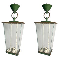 Pair of Monumental Lanterns from an Important Italian hotel. Pietro Chiesa style