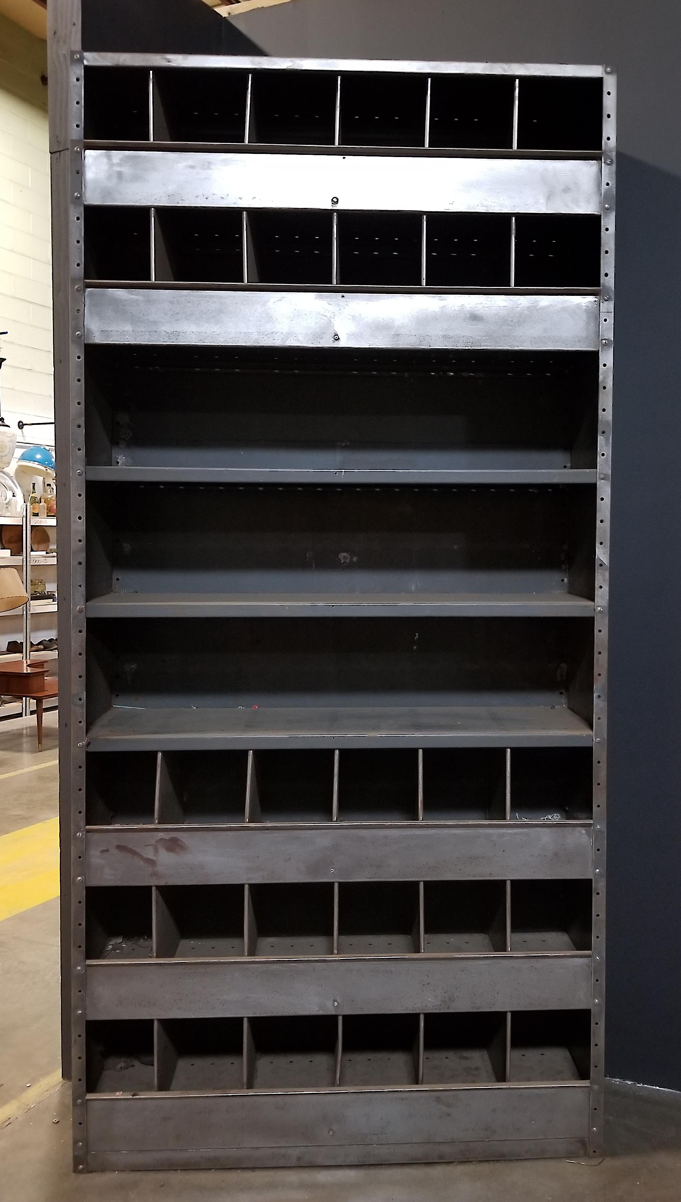 Mid-20th Century Pair of Monumental Midcentury Industrial Shelving Units