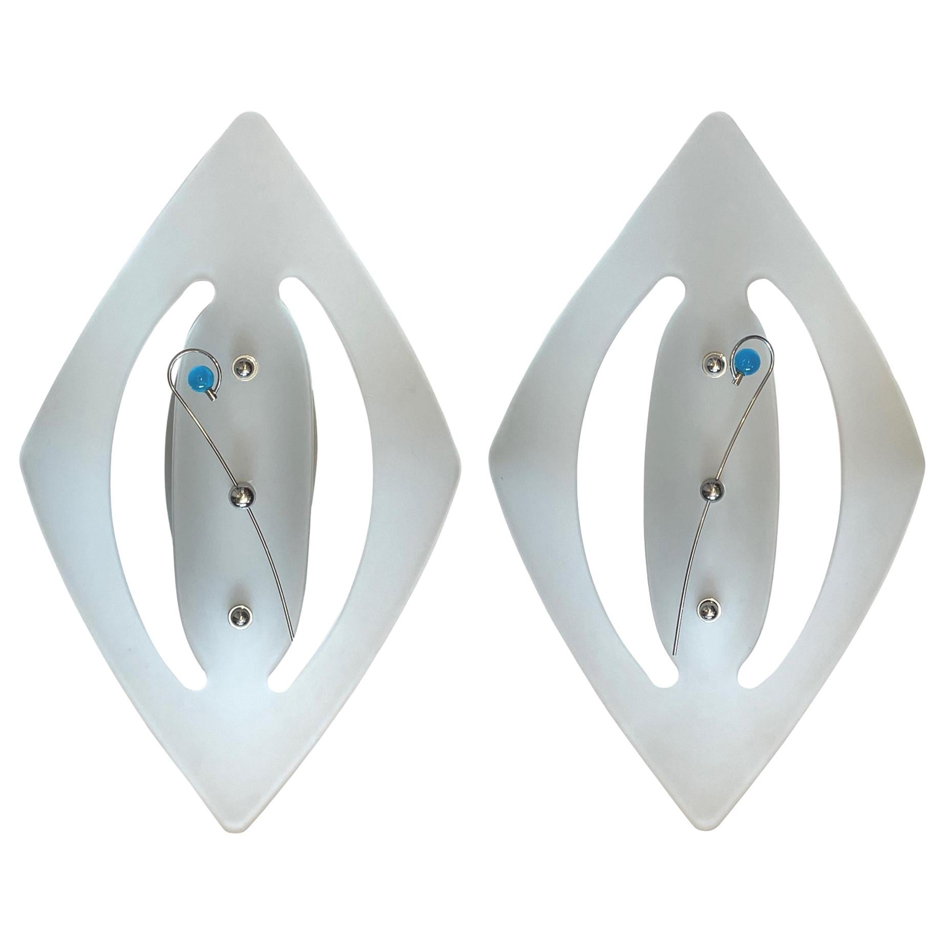 Pair of Monumental Modern Italian Sconces by Zonca Voghera, Italy, 1980s For Sale