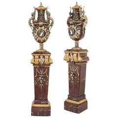 Pair of Monumental Napoleon III Period Vases by Barbedienne, Sévin, and Popelin