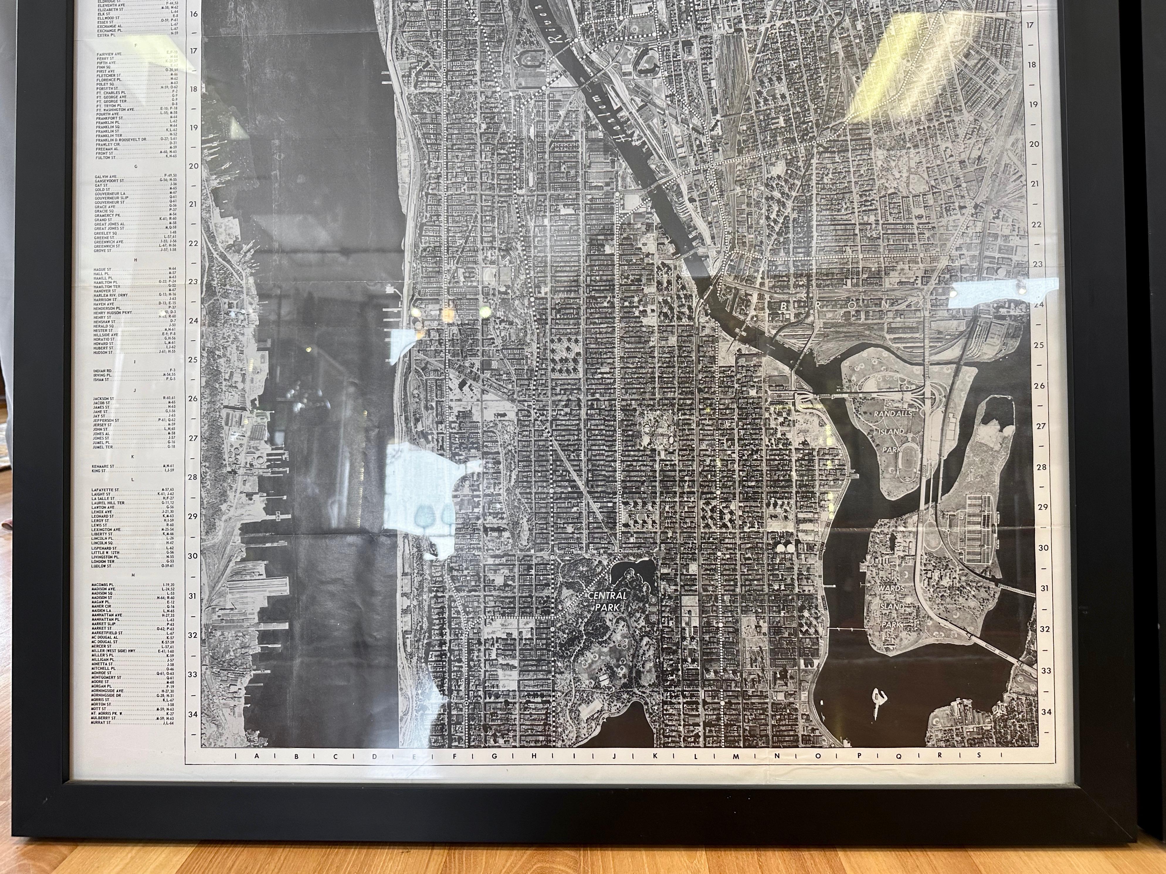 American Pair of Monumental National Air Map Company Manhattan Aerial Photo Maps, 1955 For Sale