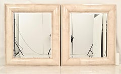 Pair of Monumental Parchment Mirrors by Karl Springer, circa 1975