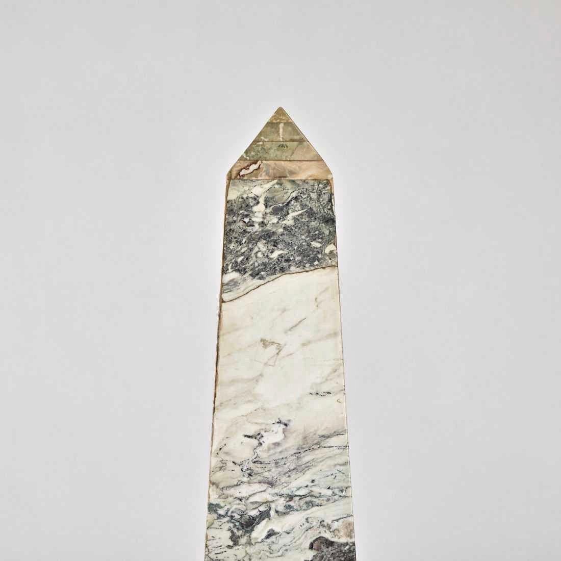 Italian Pair of Monumental Pietra Dura Grand Tour Marble Obelisks, 19th Century For Sale
