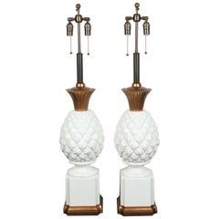 Pair of Monumental Pineapple Lamps