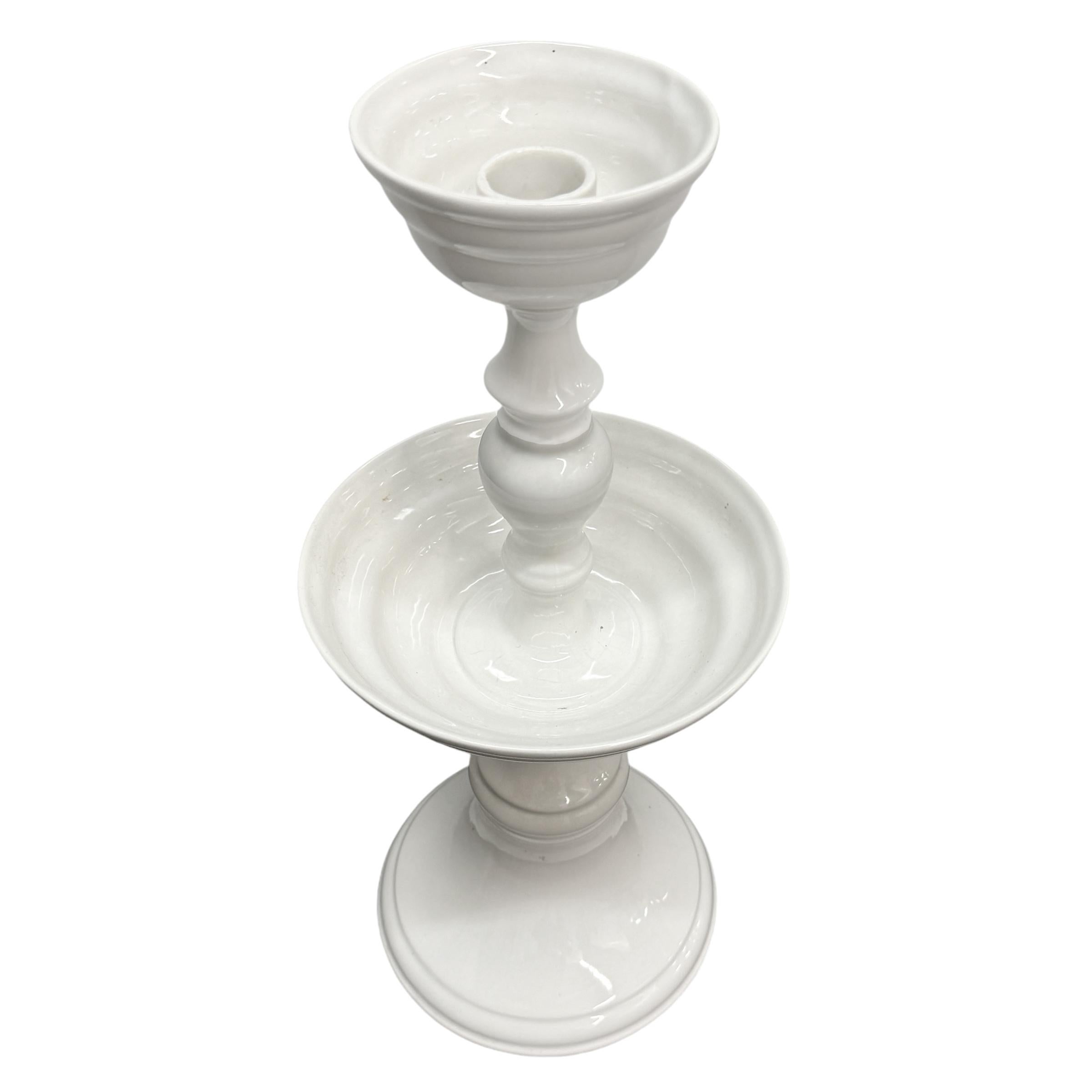 Pair of Monumental Porcelain Candlesticks 1
