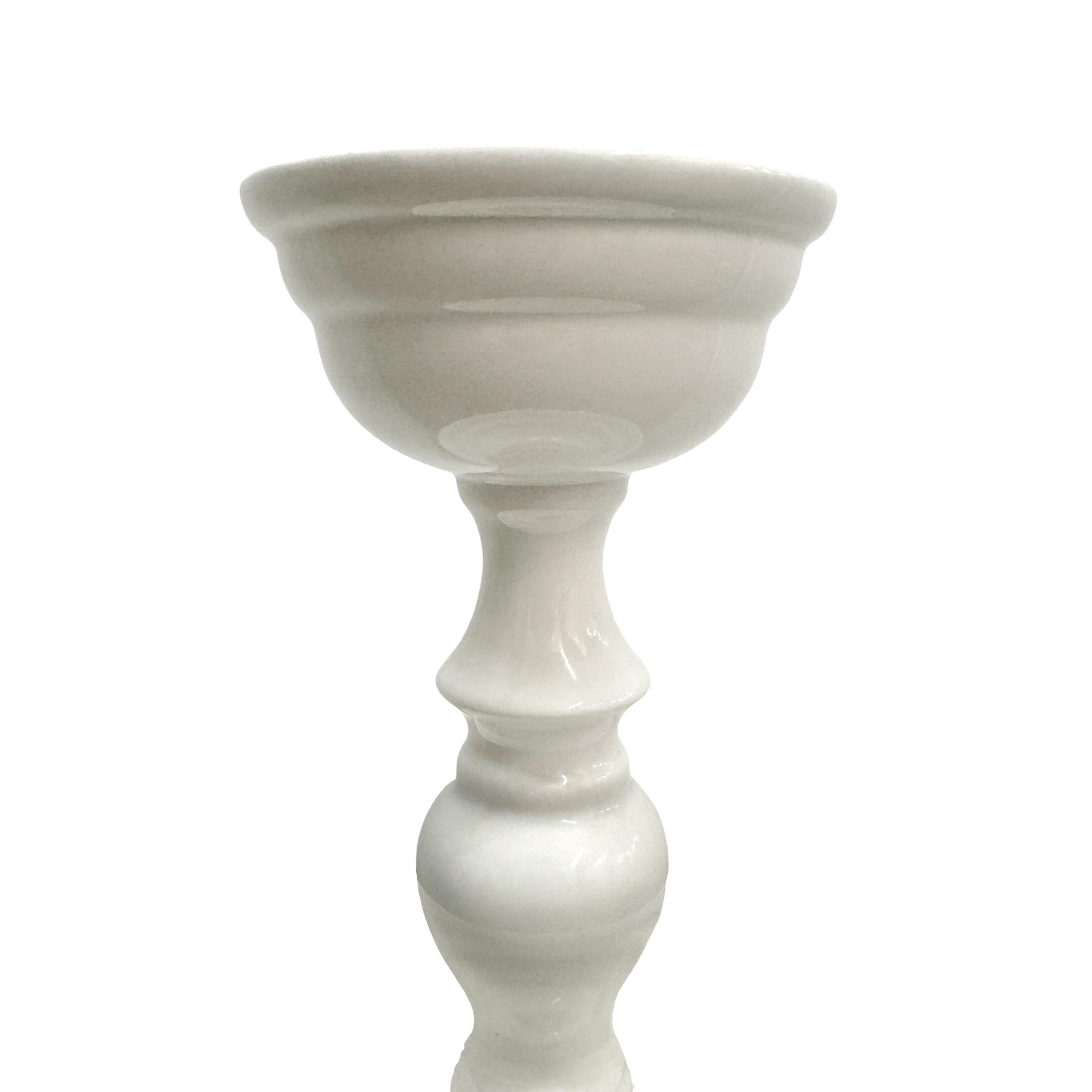 Pair of Monumental Porcelain Candlesticks 3