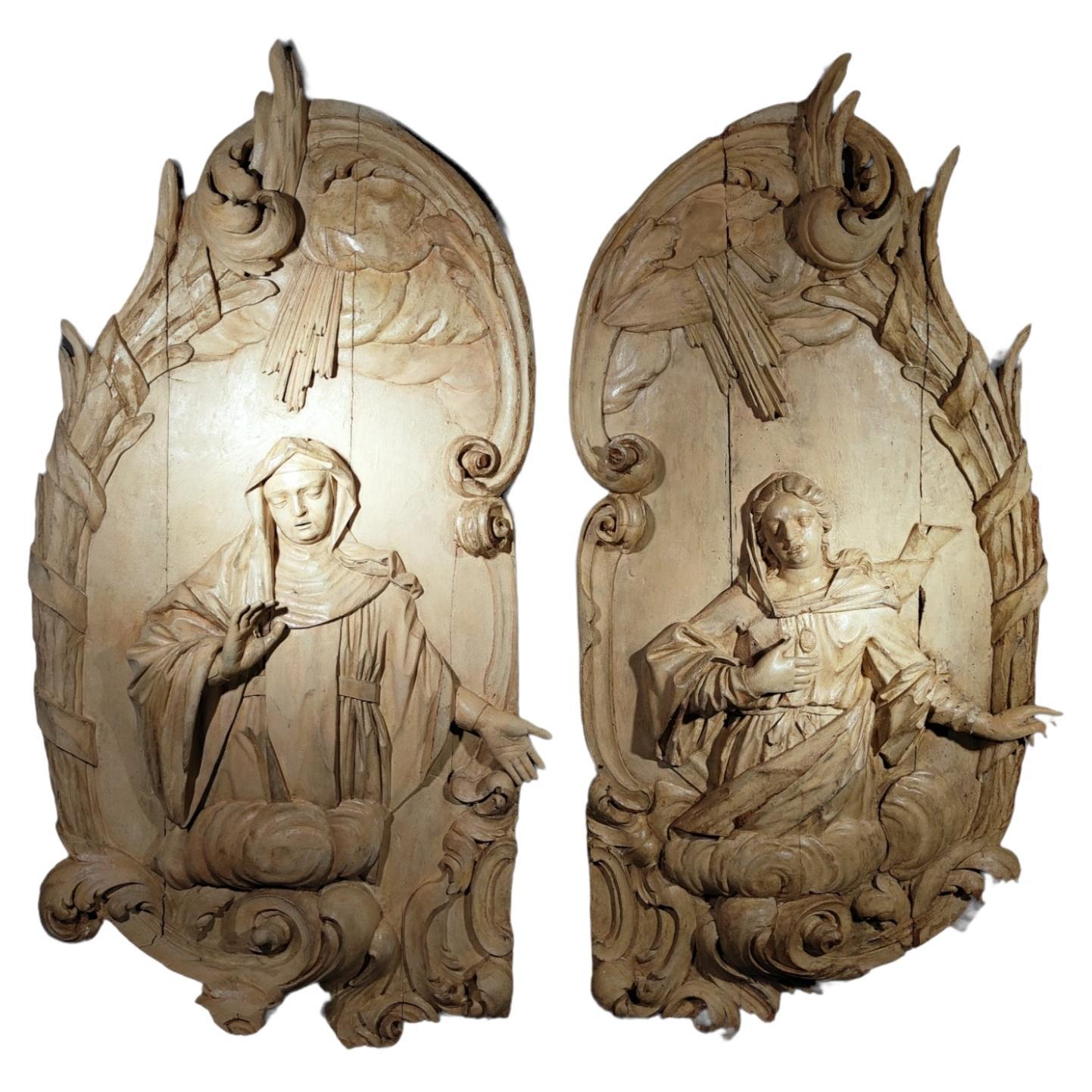 Pair of Monumental Sculpted Panels from the Eighteenth Century For Sale