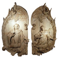 Used Pair of Monumental Sculpted Panels from the Eighteenth Century
