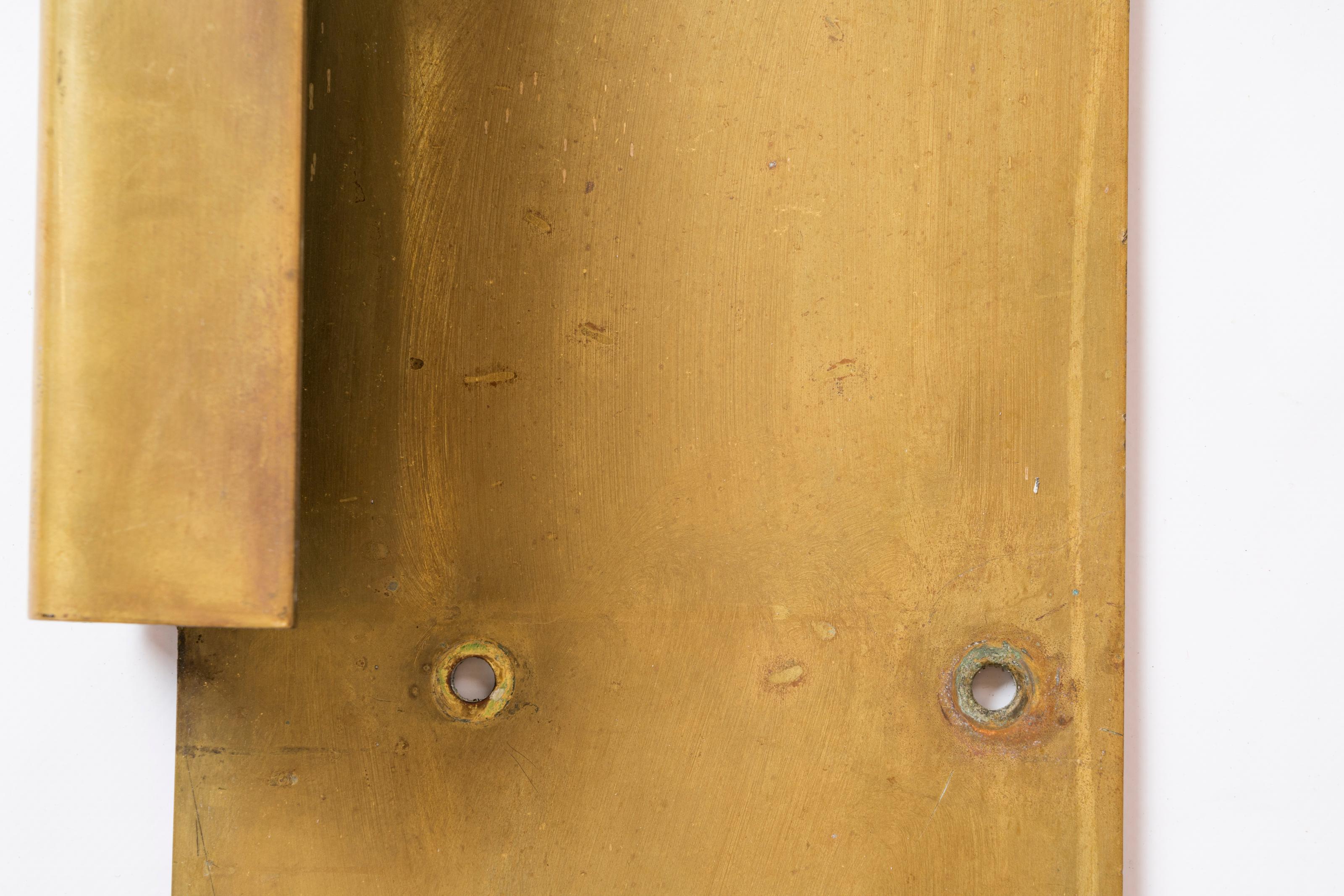 Bronze Paire de poignées de porte monumentales Art Déco en bronze massif - France années 1940 en vente