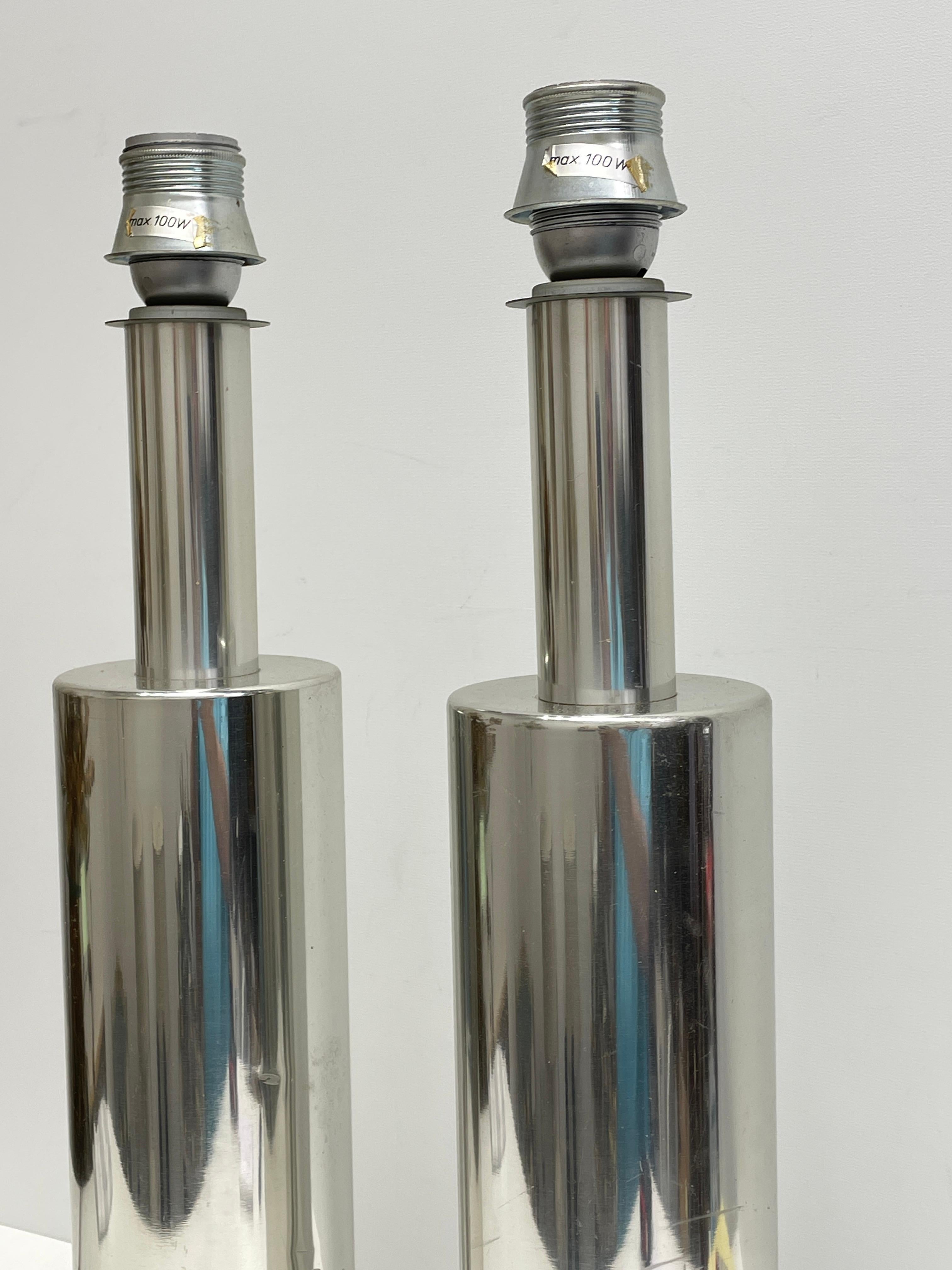 Pair of Monumental Table Lamp Foots Aluminum, 1960s Doria Leuchten 4