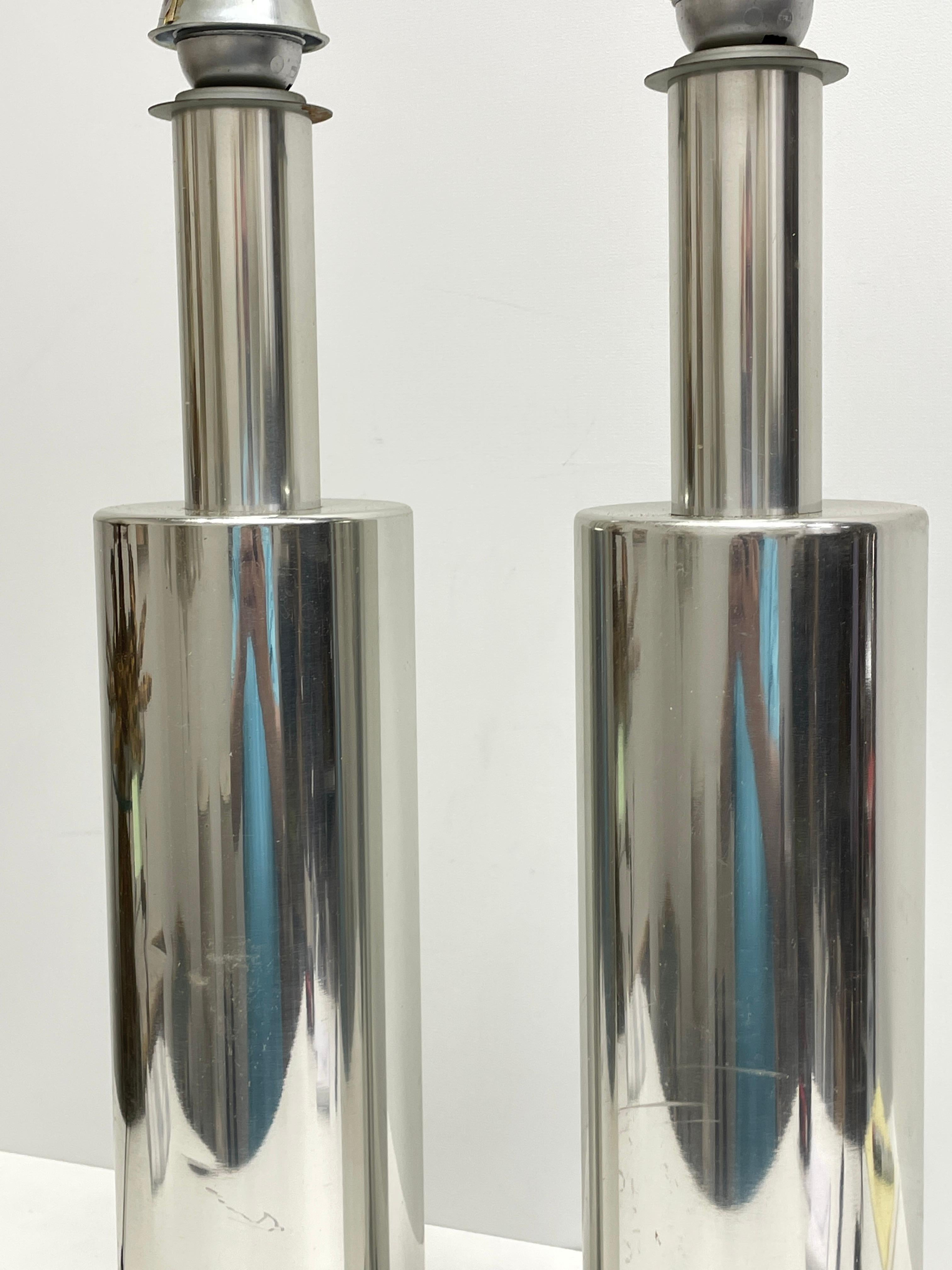 Pair of Monumental Table Lamp Foots Aluminum, 1960s Doria Leuchten 6