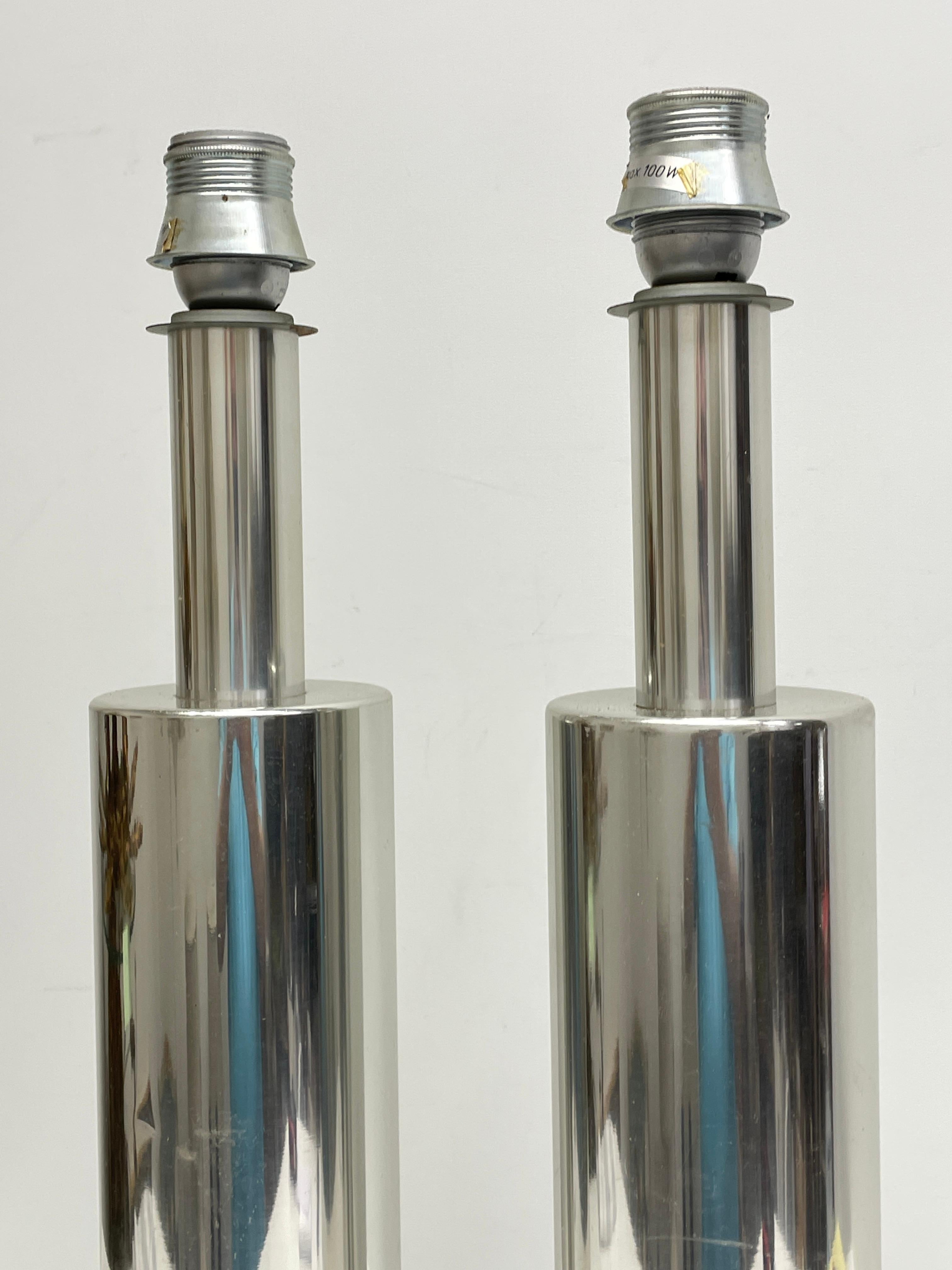 Pair of Monumental Table Lamp Foots Aluminum, 1960s Doria Leuchten 7