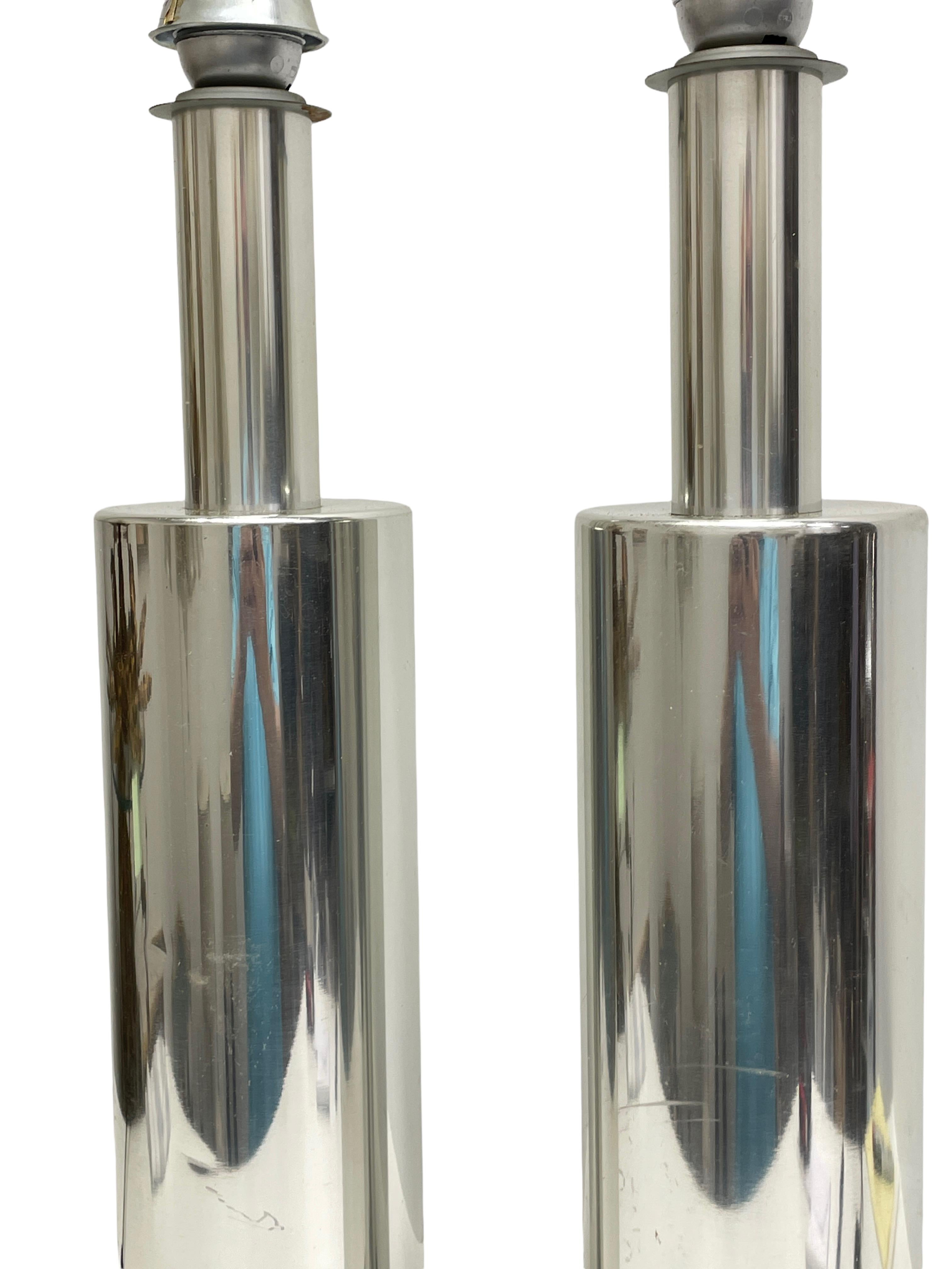 Pair of Monumental Table Lamp Foots Aluminum, 1960s Doria Leuchten 9
