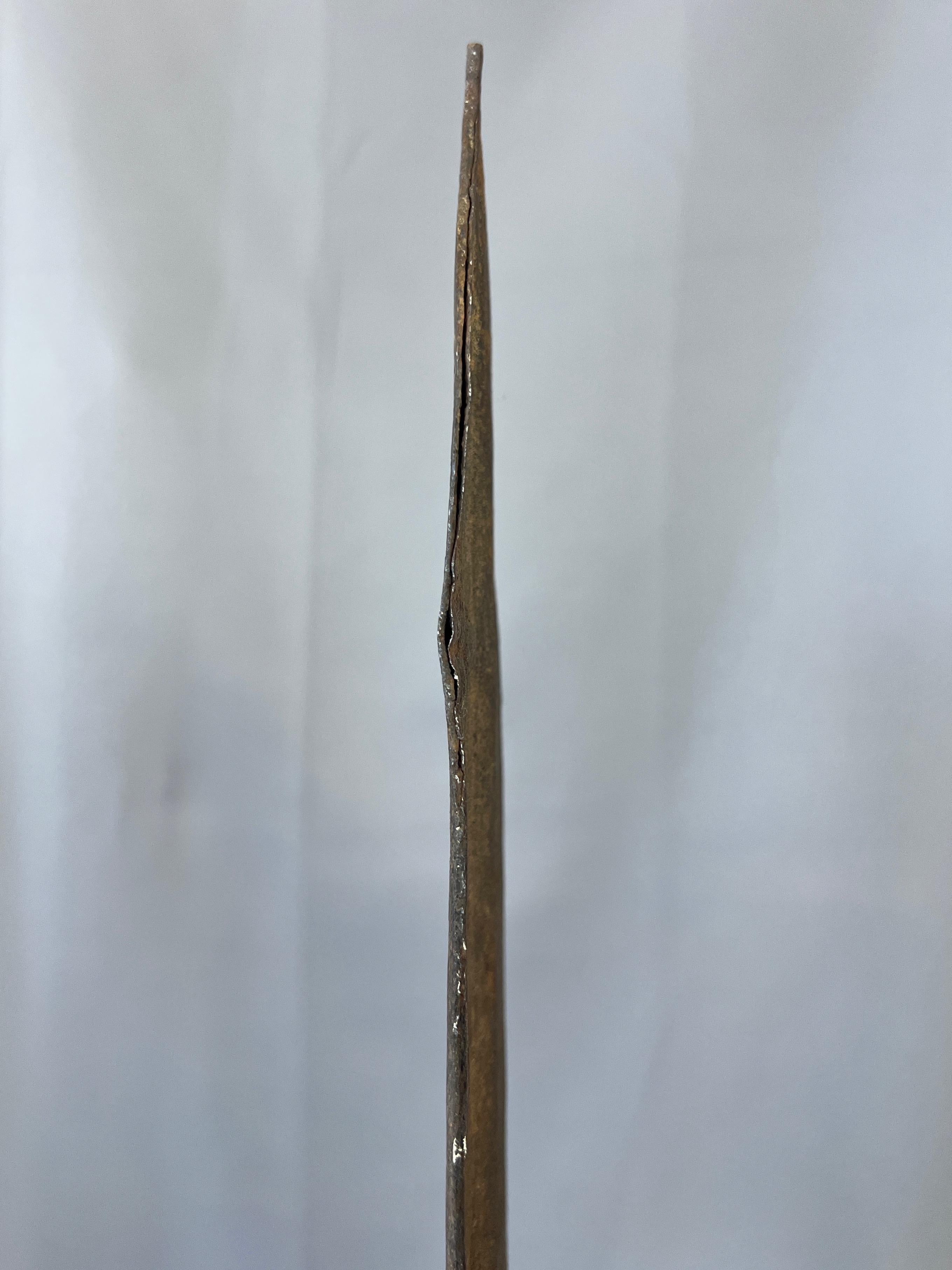 Coppia di lance monumentali di valuta africana Topoke su supporti da museo, fine del XIX secolo. in vendita 11