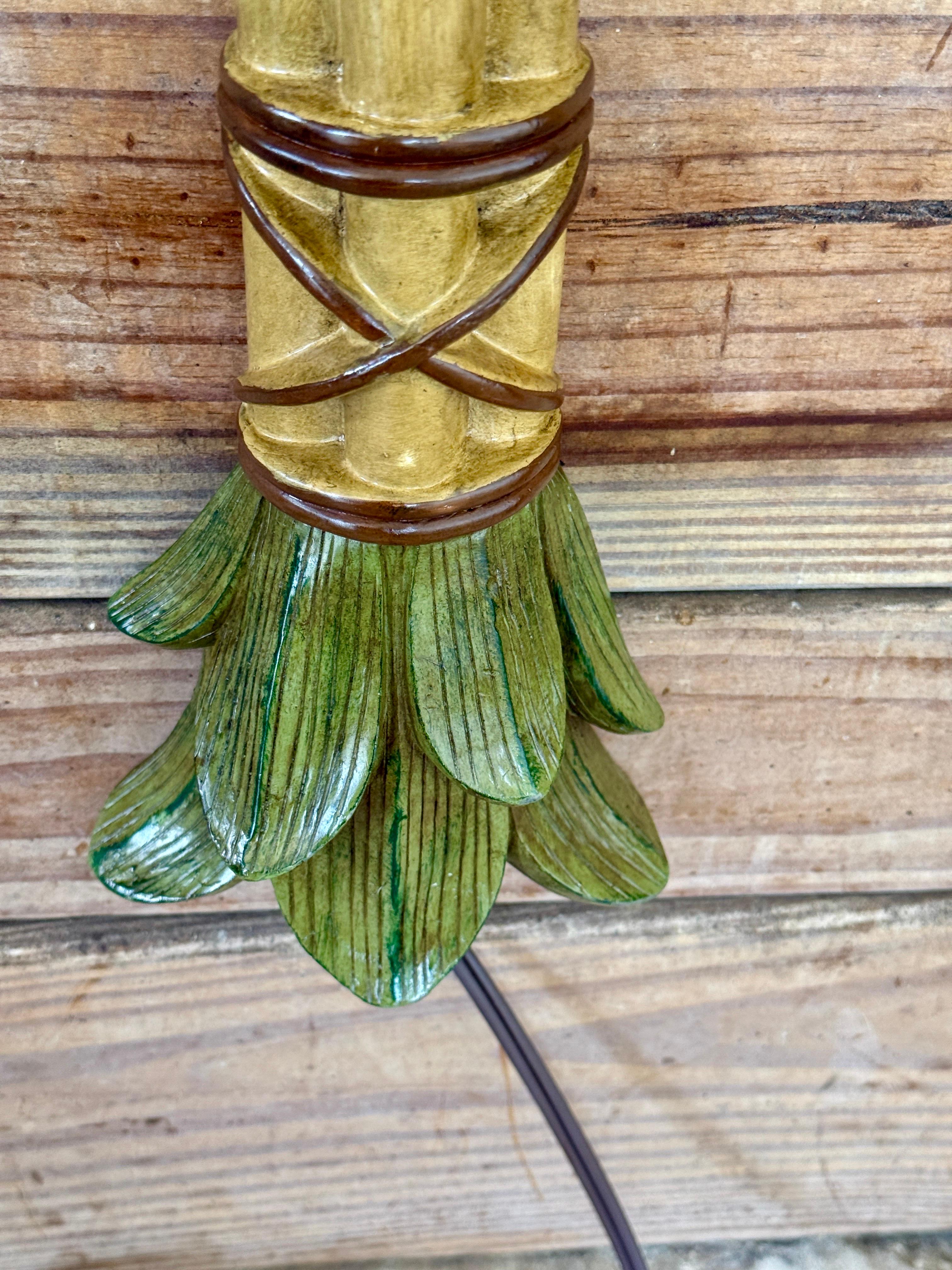 Pair of Monumental Tropical Parrot Palm Tree Wall Torchieres For Sale 7