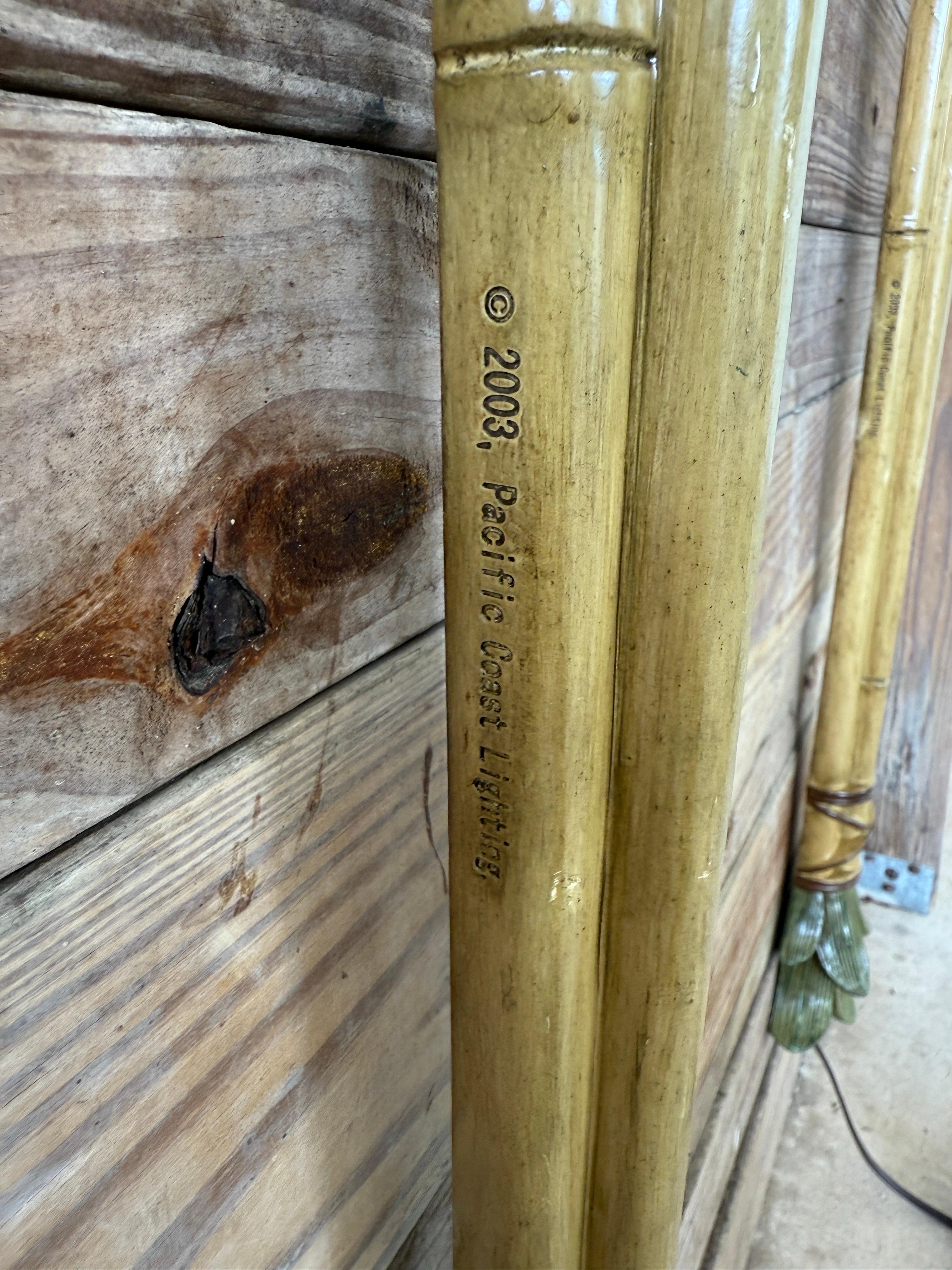 Regency Pair of Monumental Tropical Parrot Palm Tree Wall Torchieres For Sale