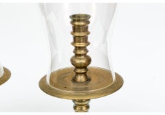 Paire de chandeliers monumentaux en laiton Vintage Hurricane