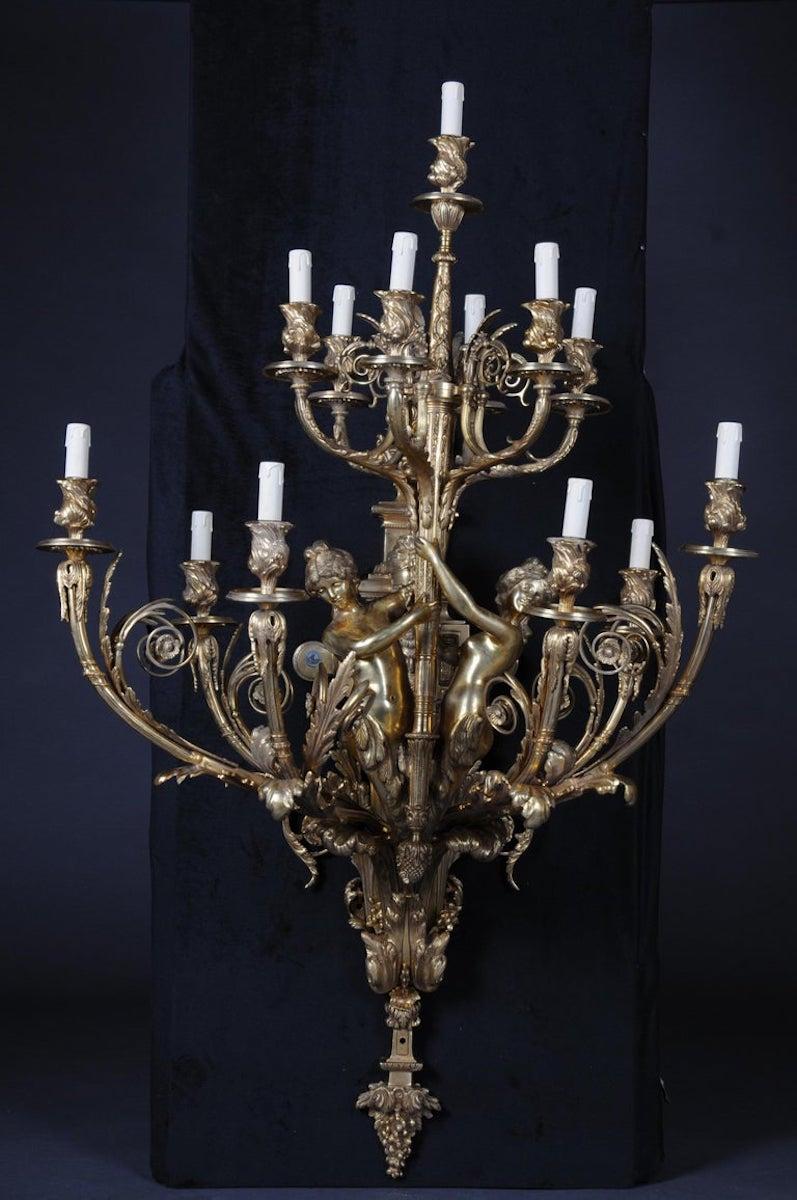 Paire d'appliques murales monumentales Napoléon III D'après J.-B.. Klagmann en vente 6