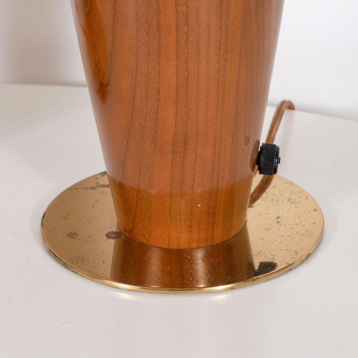Pair of walnut table lamps for Hansen For Sale 2