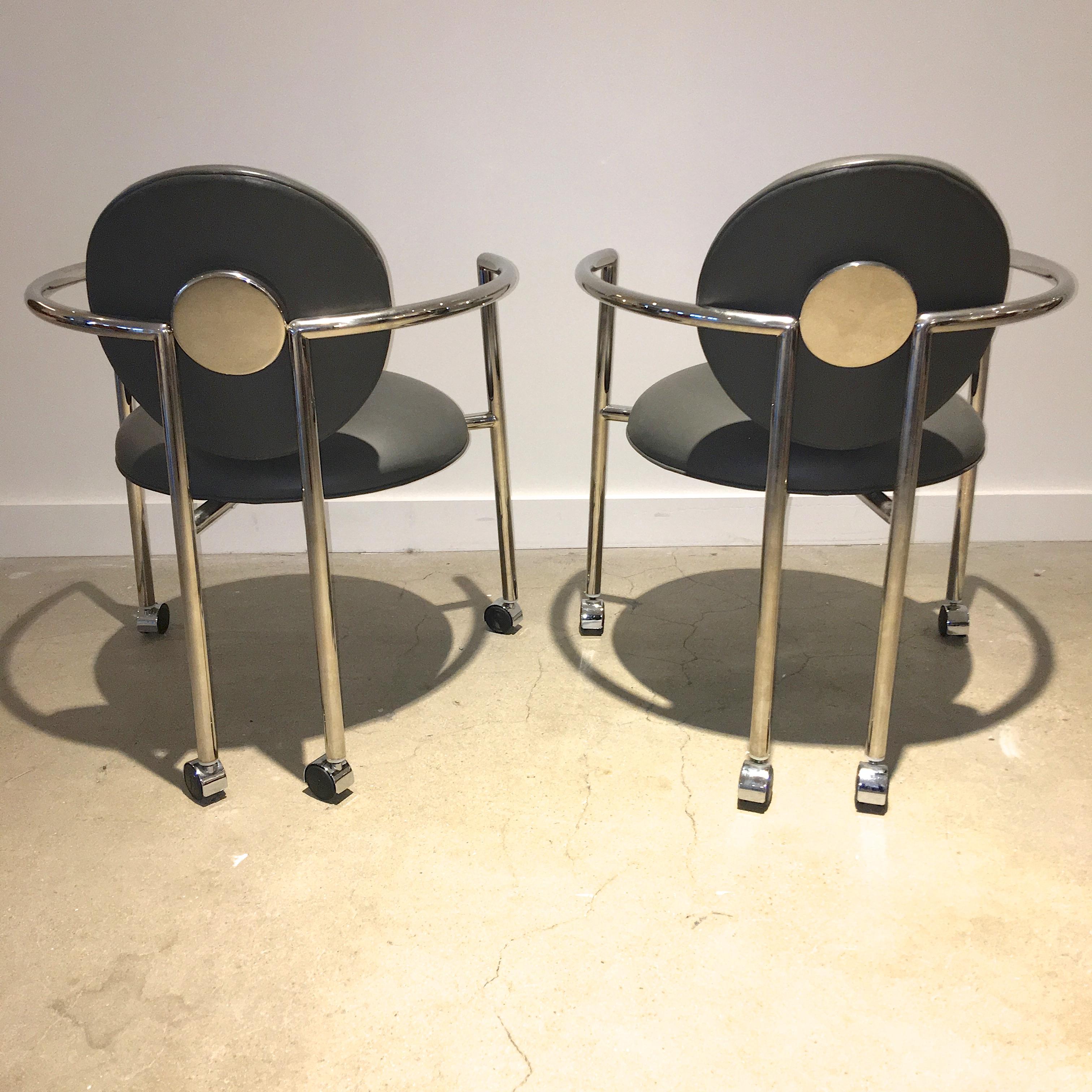 Pair of Moon Chairs by Stanley Jay Friedman for Brueton (Postmoderne)