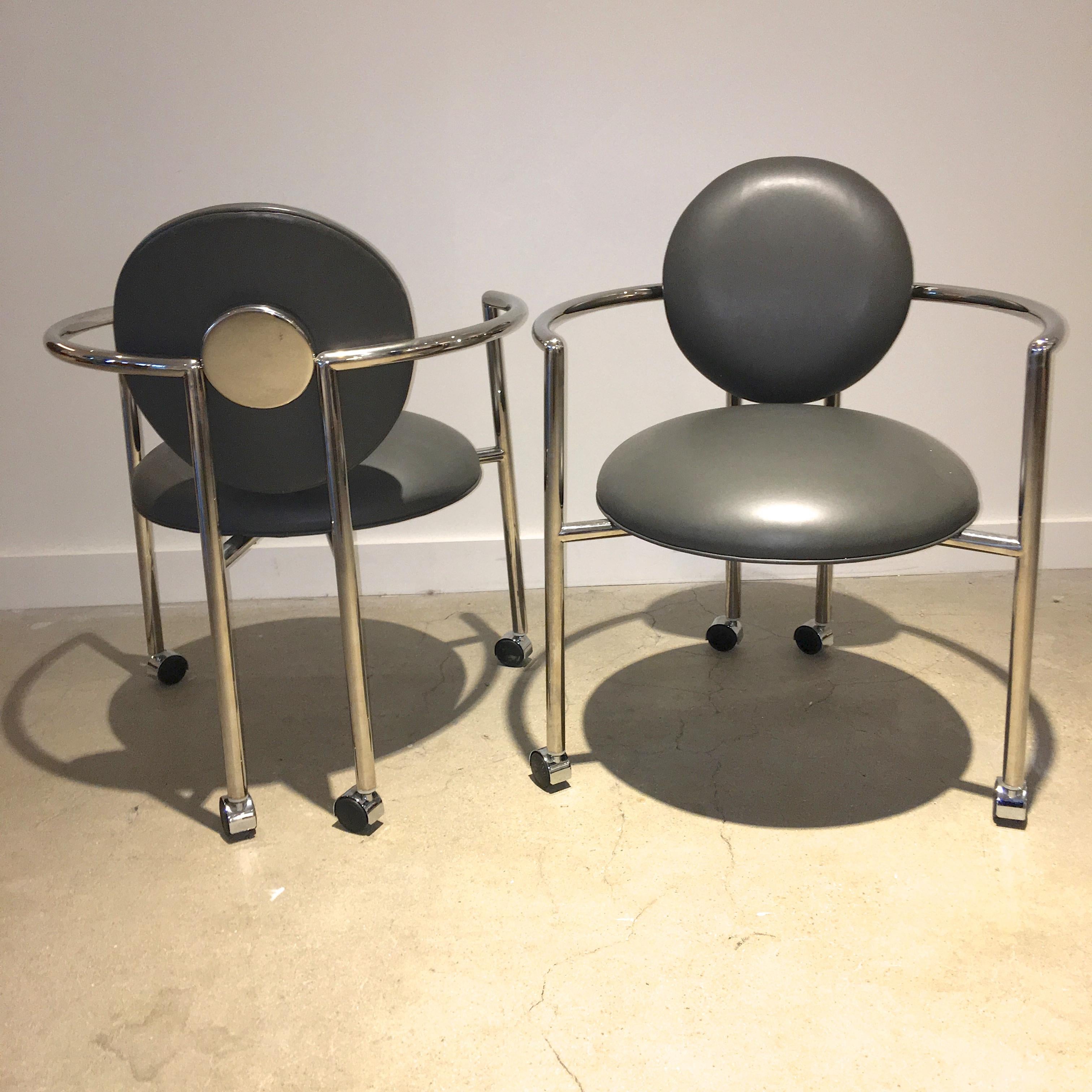 Post-Modern Pair of Moon Chairs by Stanley Jay Friedman for Brueton