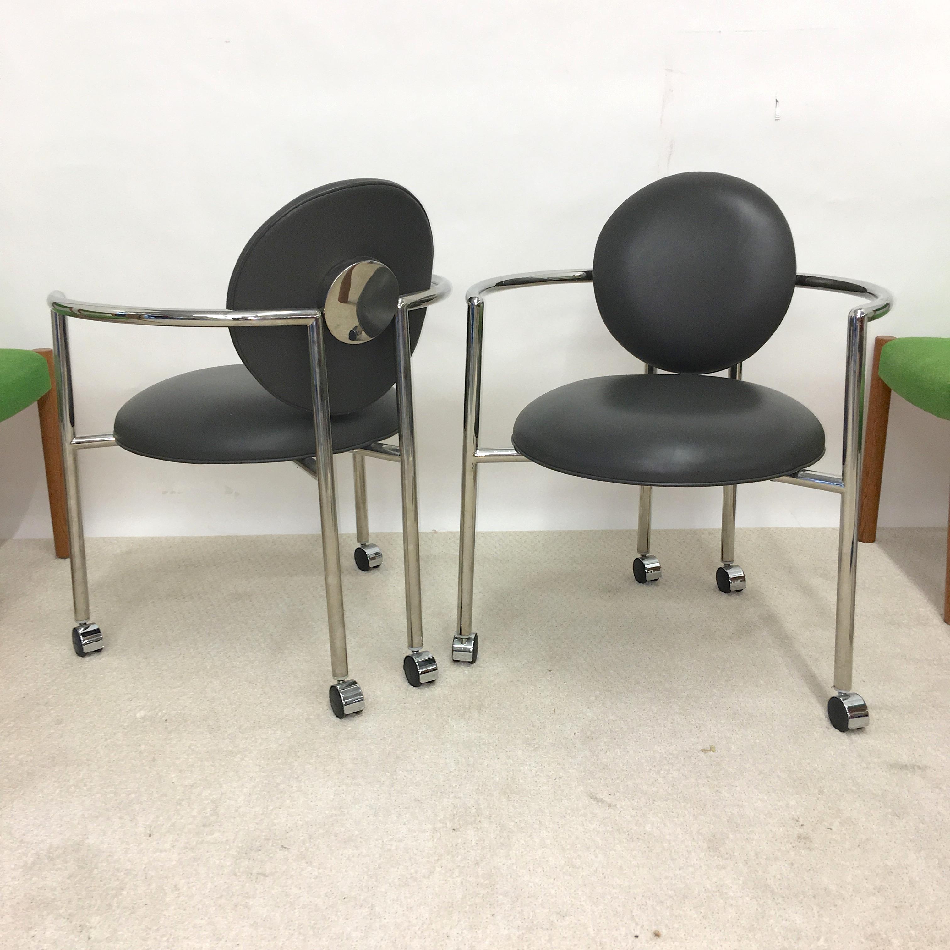 Polished Pair of Moon Chairs by Stanley Jay Friedman for Brueton