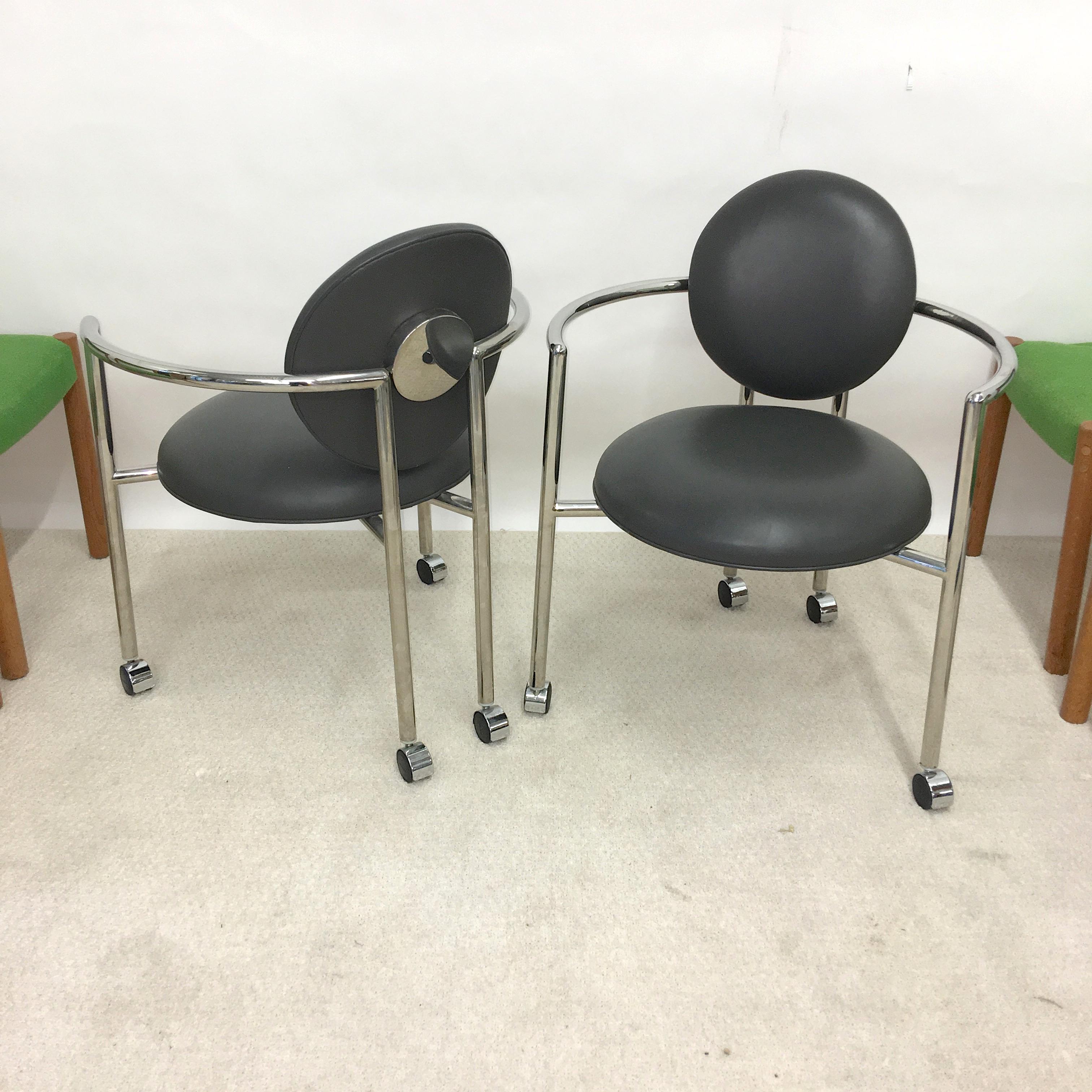 Pair of Moon Chairs by Stanley Jay Friedman for Brueton In Good Condition In Hanover, MA