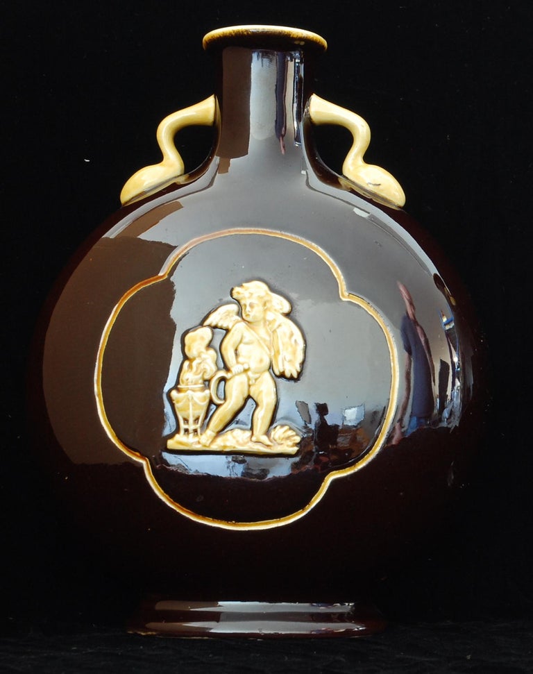 Pair of Moon-Flask Shaped Vases, Minton C1880 For Sale at 1stDibs