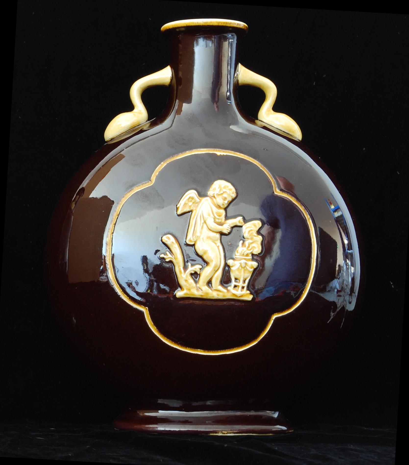 Neoclassical Revival Pair of Moon-Flask Shaped Vases, Minton C1880 For Sale
