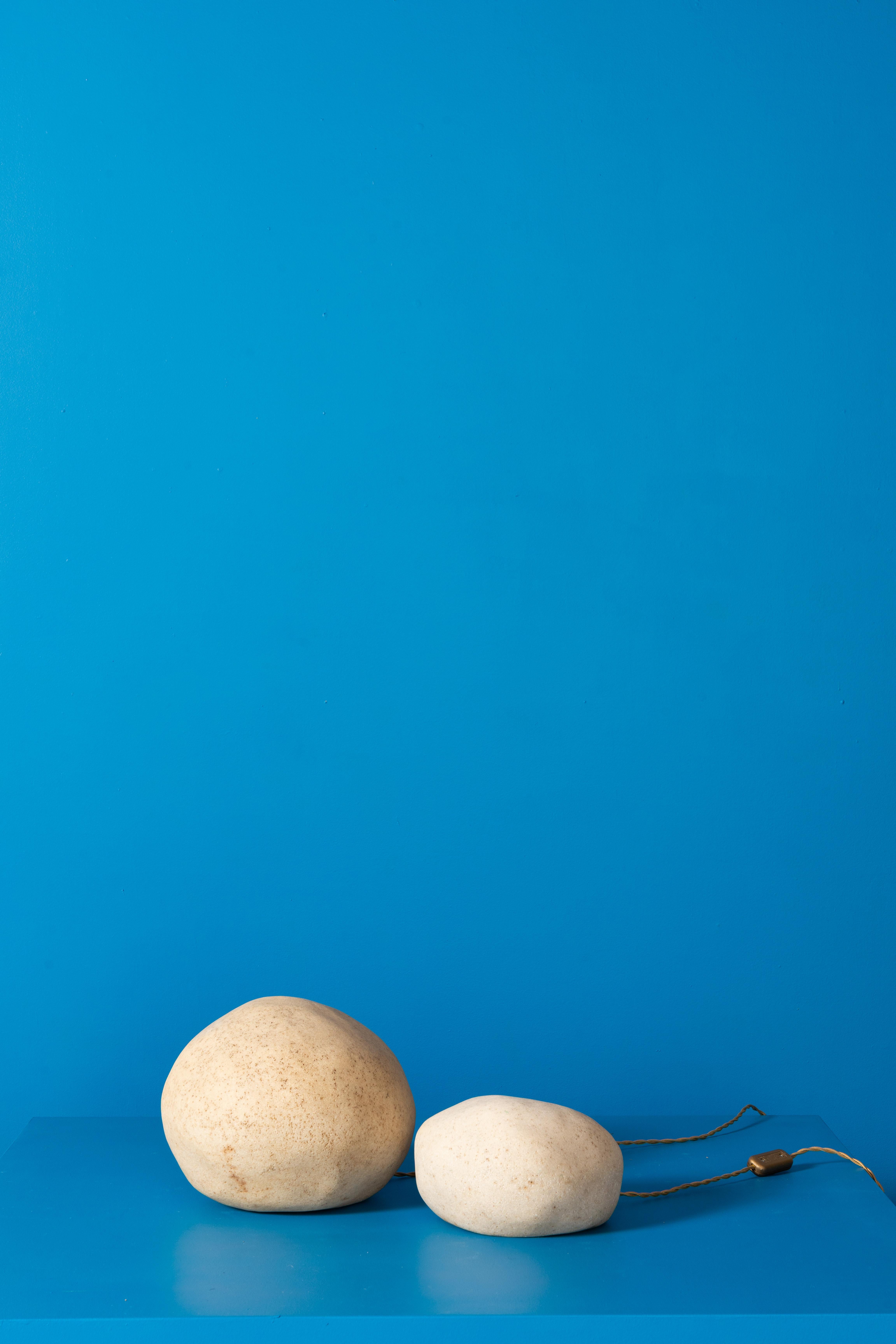 Mid-Century moderno Pair of Moon Rock Lamps by Andre Cazenave in vendita