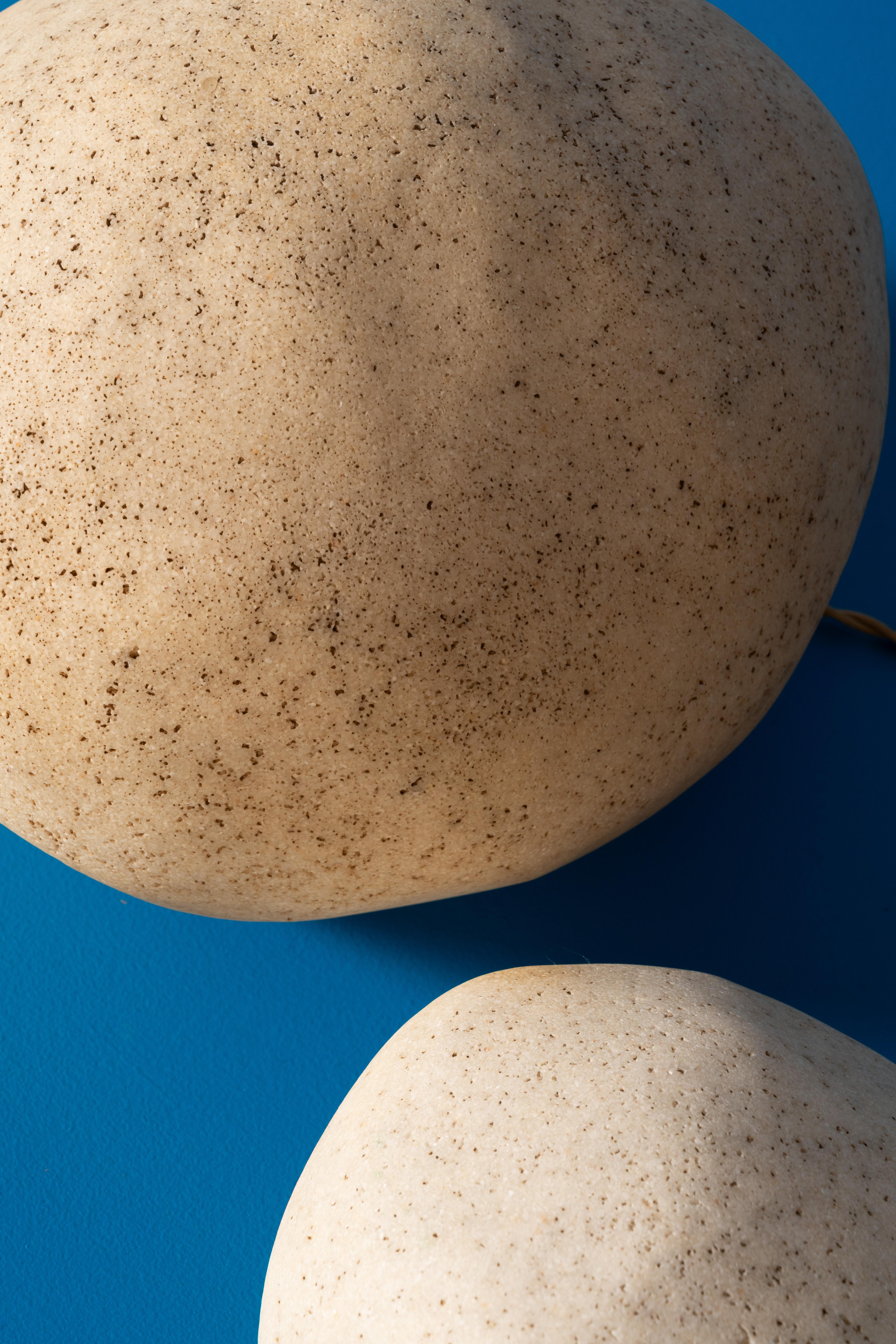 Francese Pair of Moon Rock Lamps by Andre Cazenave in vendita