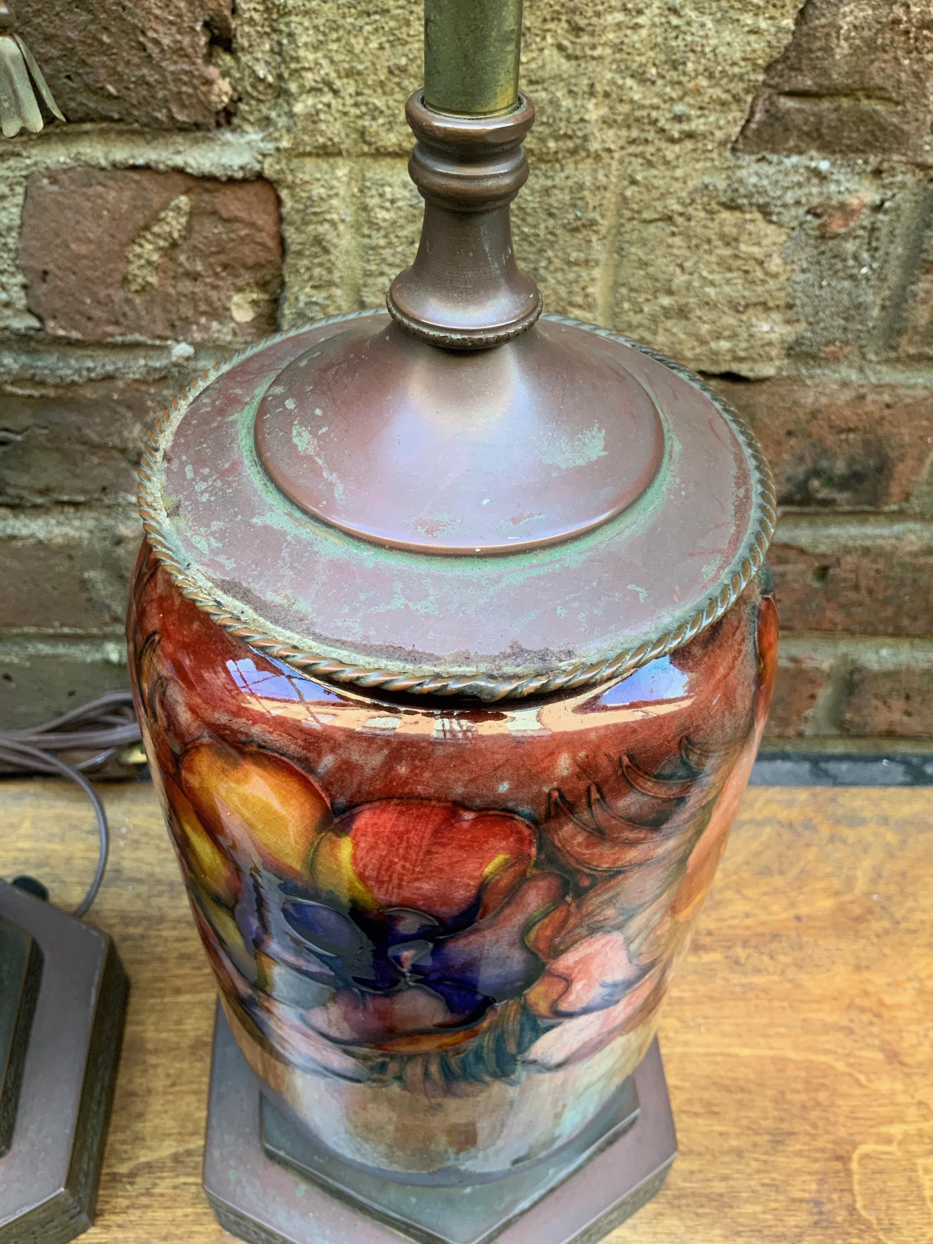 Pair of Moorcroft English Art Pottery Lamps 7