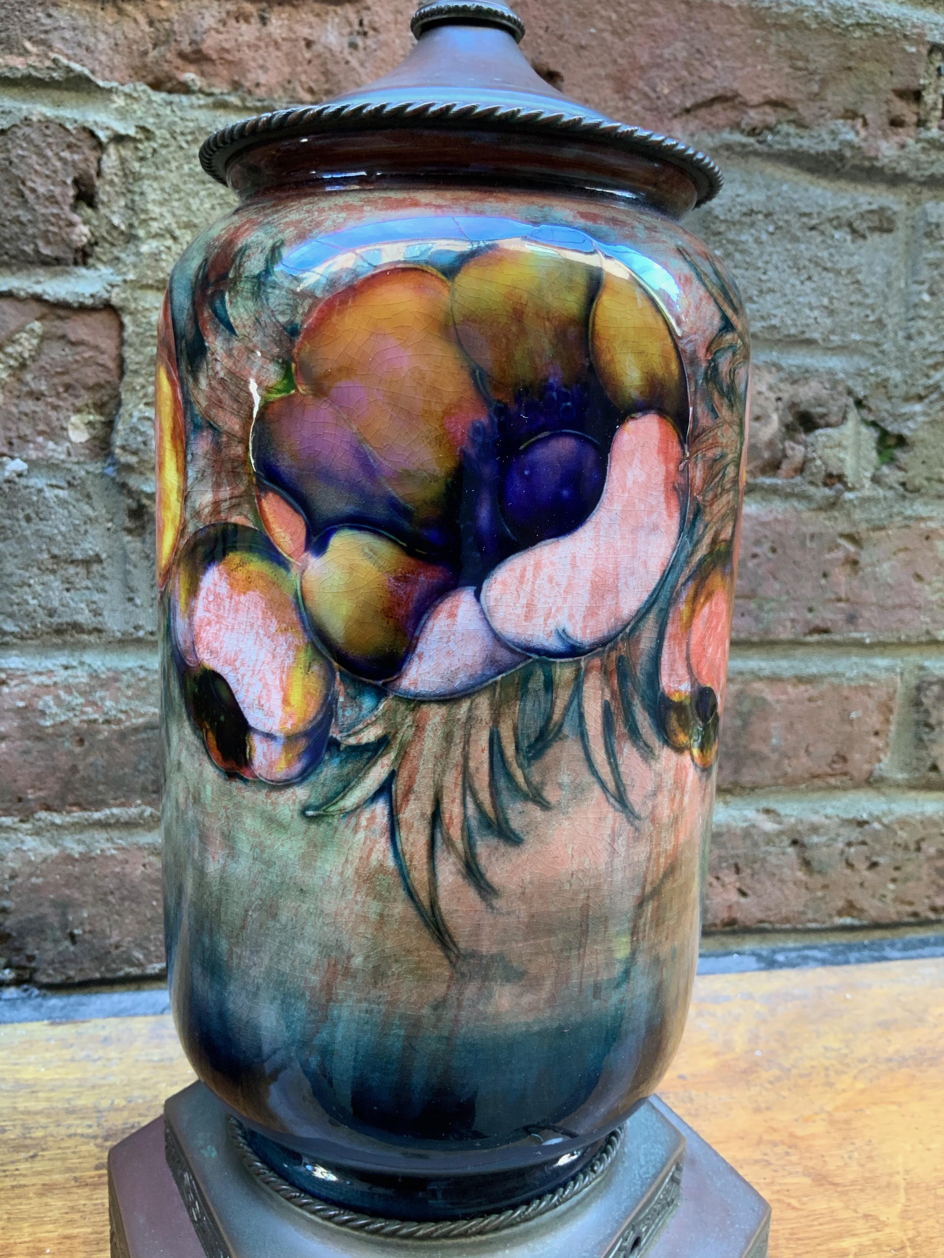 Pair of Moorcroft English Art Pottery Lamps 1
