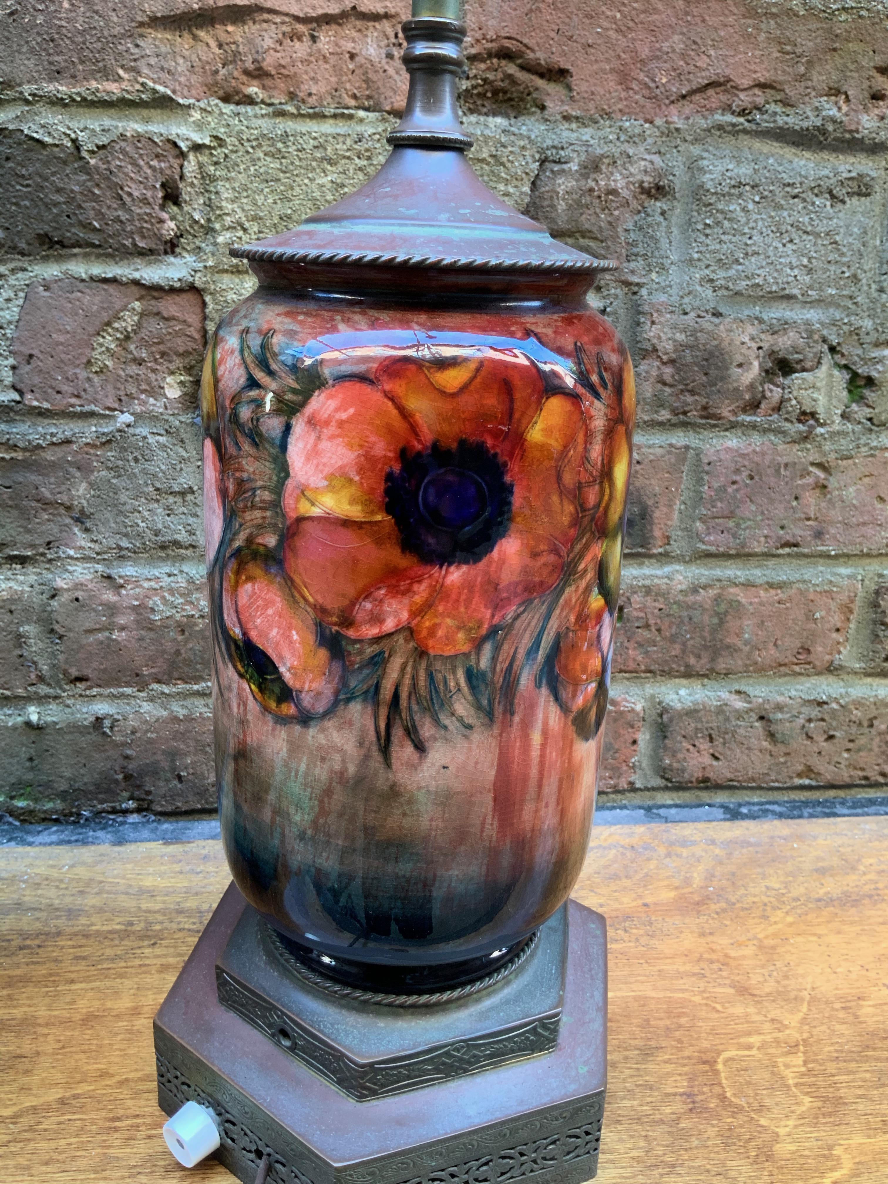 Pair of Moorcroft English Art Pottery Lamps 2
