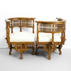 Pair of Moorish Inlaid Chairs