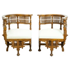 Pair of Moorish Inlaid Chairs