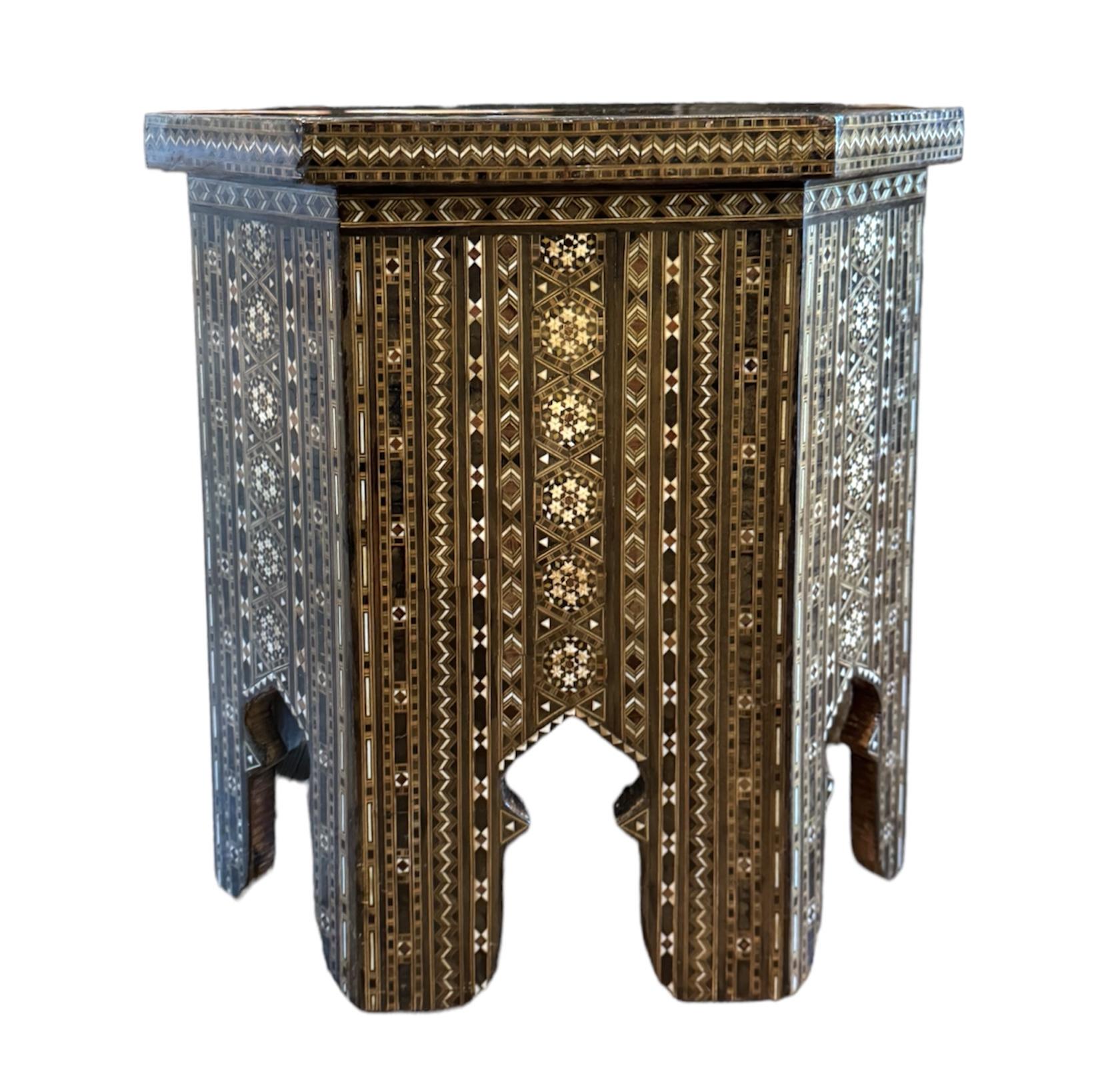 Pair of Moorish Inlaid Marquetry Tables In Excellent Condition In Scottsdale, AZ