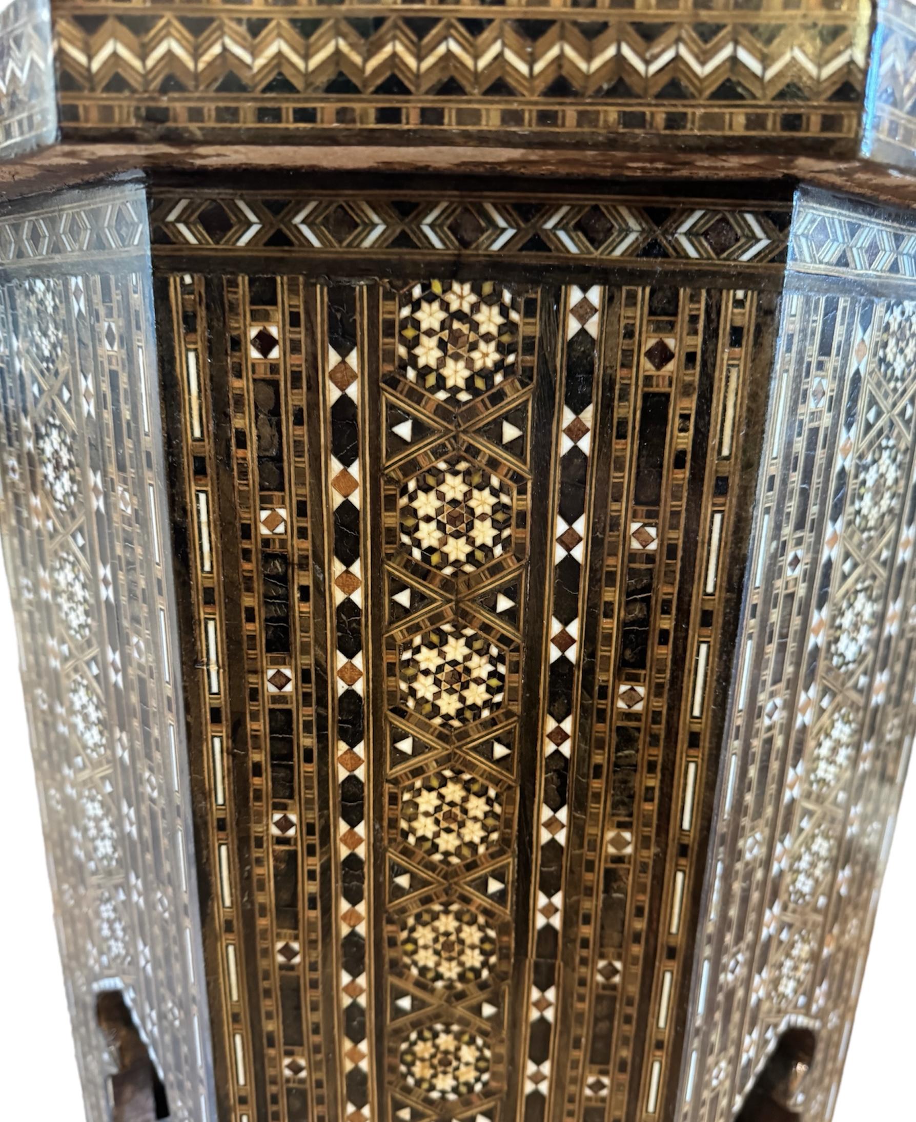 Pair of Moorish Inlaid Marquetry Tables 1