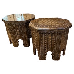 Pair of Moorish Inlaid Marquetry Tables