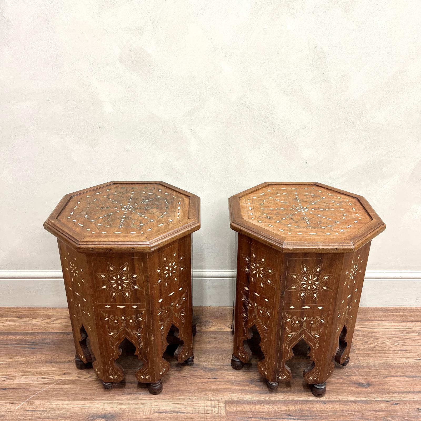 Pair of Moorish Inlaid Tables In Good Condition In Southampton, GB