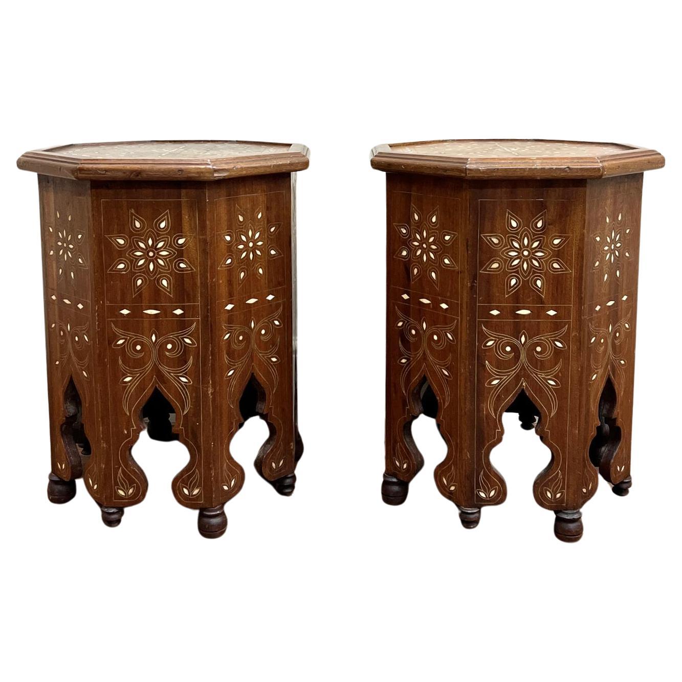Pair of Moorish Inlaid Tables